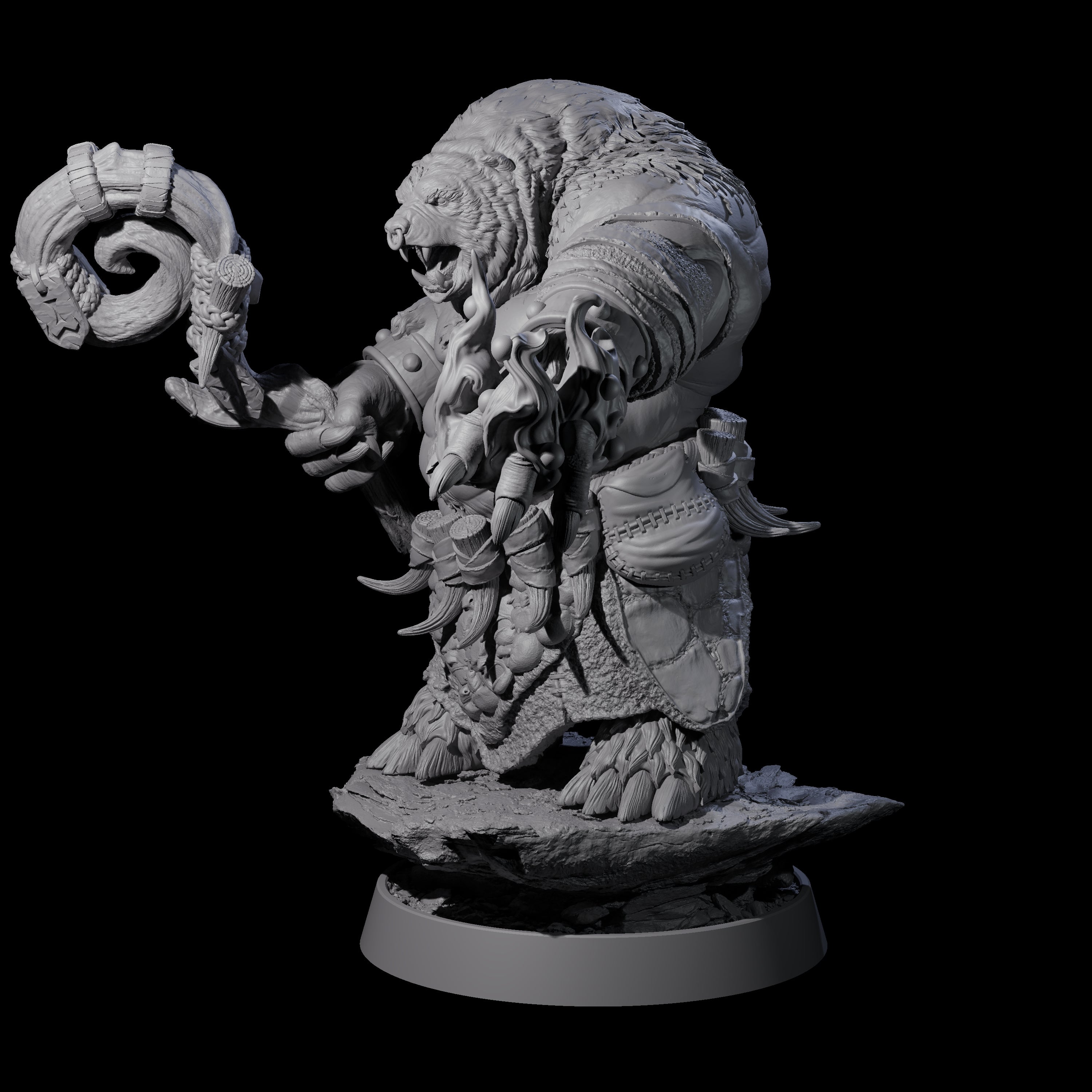 Hulking Ursine Barbarian E Miniature for Dungeons and Dragons, Pathfinder or other TTRPGs