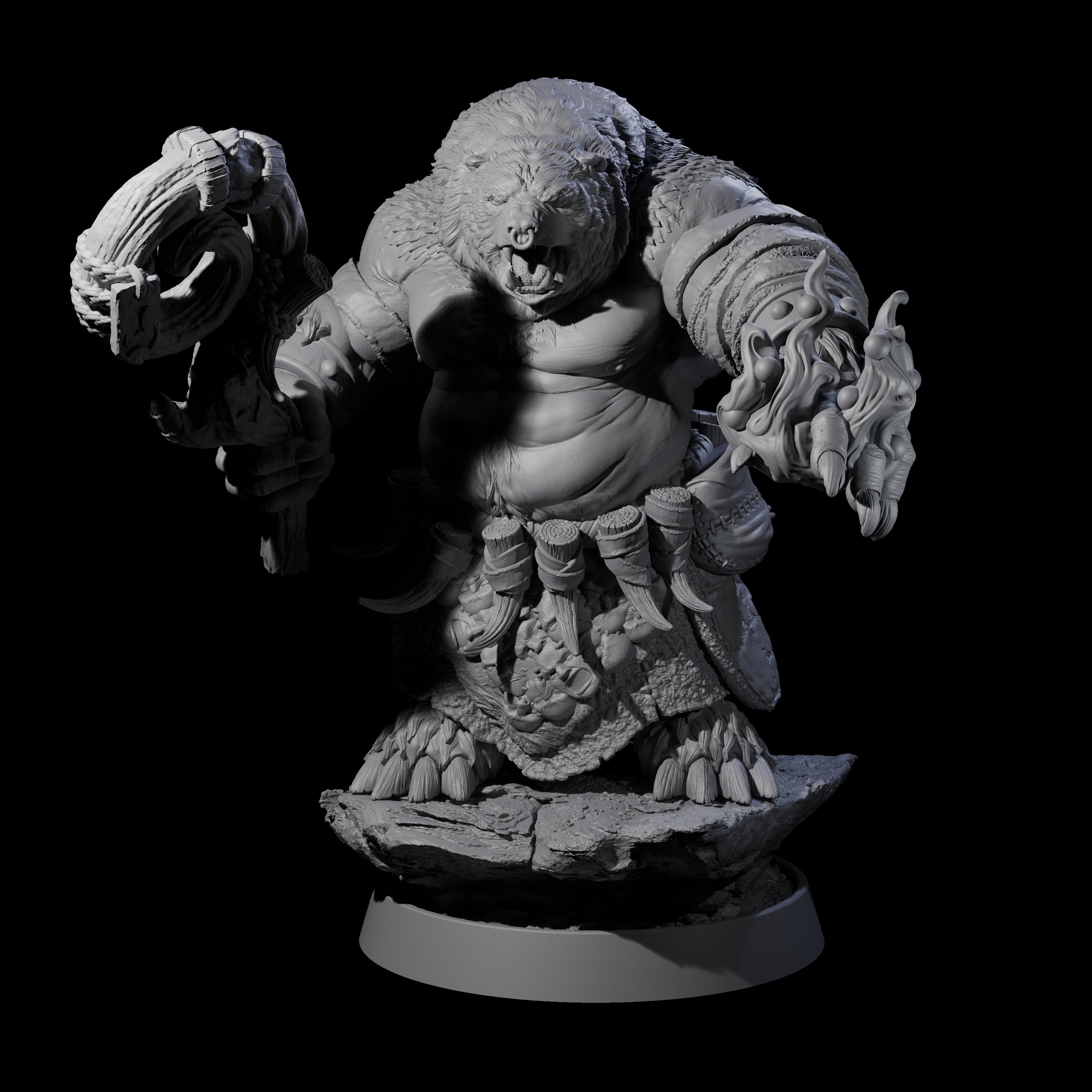 Hulking Ursine Barbarian E Miniature for Dungeons and Dragons, Pathfinder or other TTRPGs