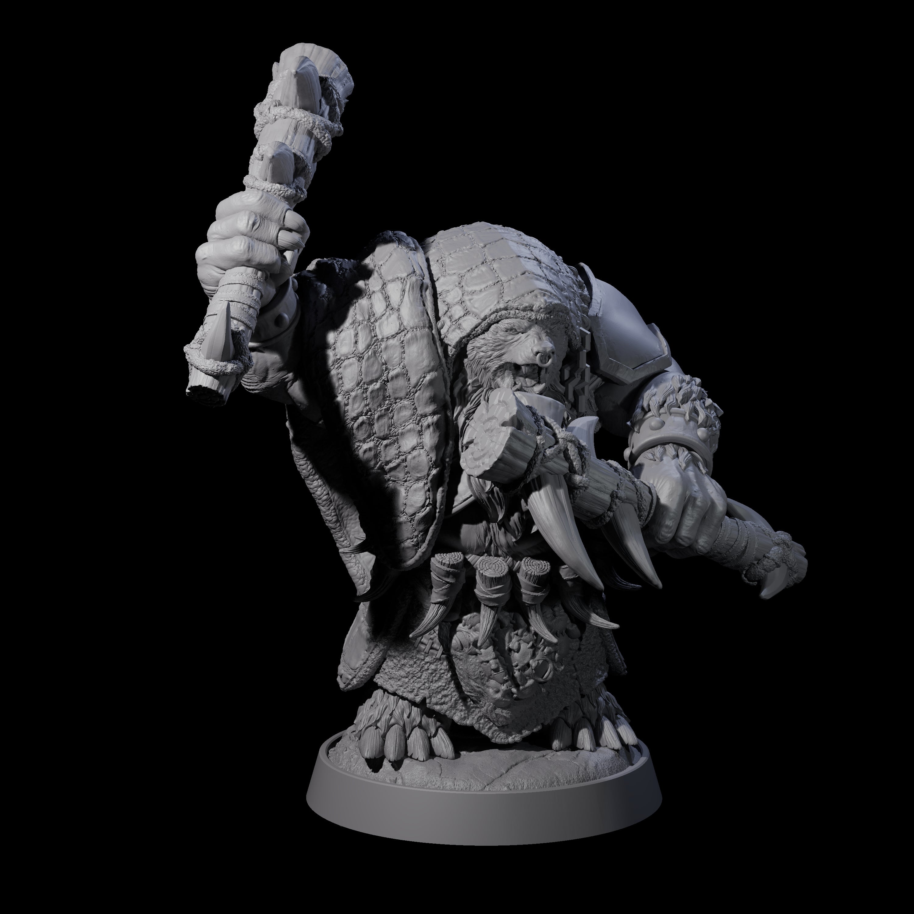 Hulking Ursine Barbarian F Miniature for Dungeons and Dragons, Pathfinder or other TTRPGs