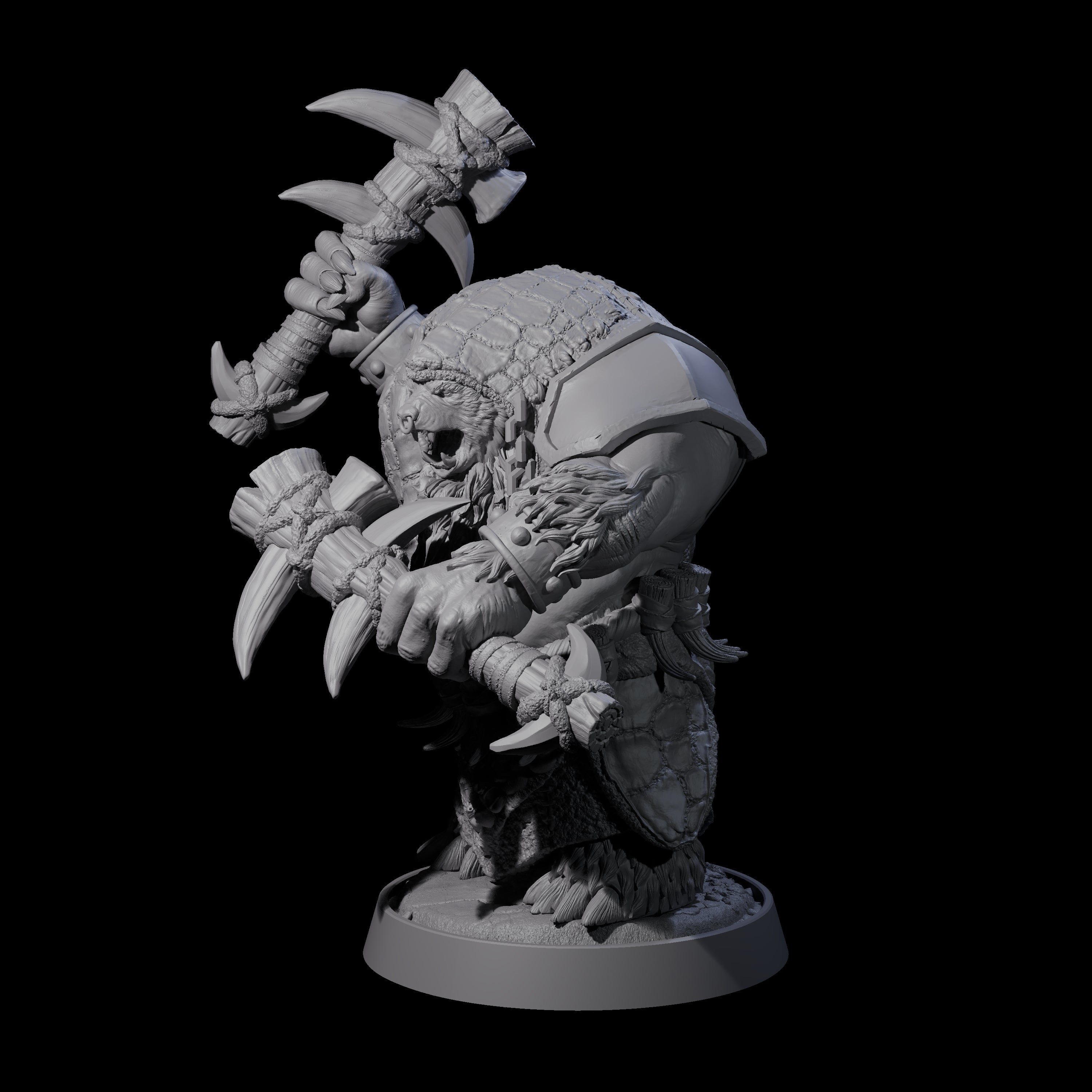 Hulking Ursine Barbarian F Miniature for Dungeons and Dragons, Pathfinder or other TTRPGs