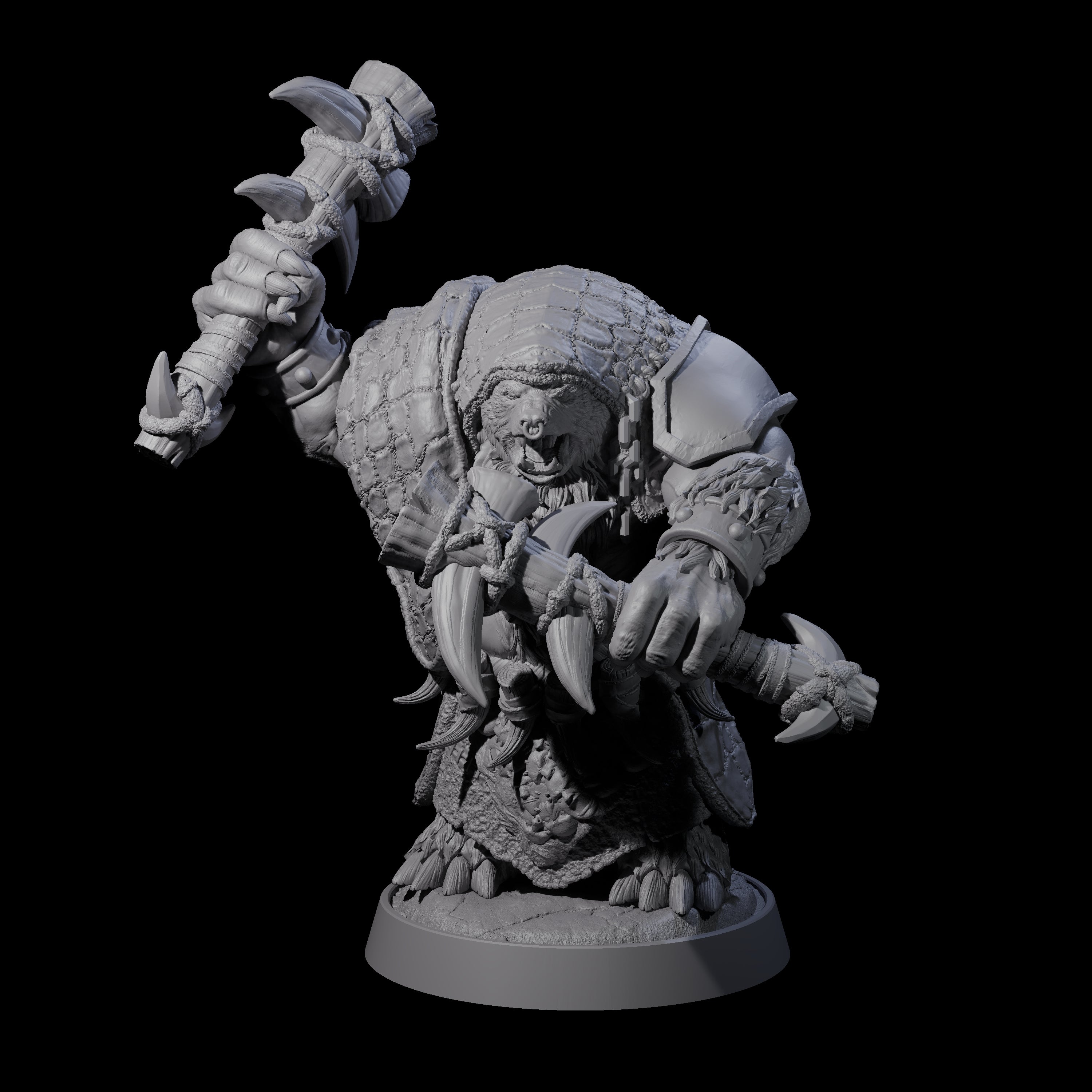 Hulking Ursine Barbarian F Miniature for Dungeons and Dragons, Pathfinder or other TTRPGs