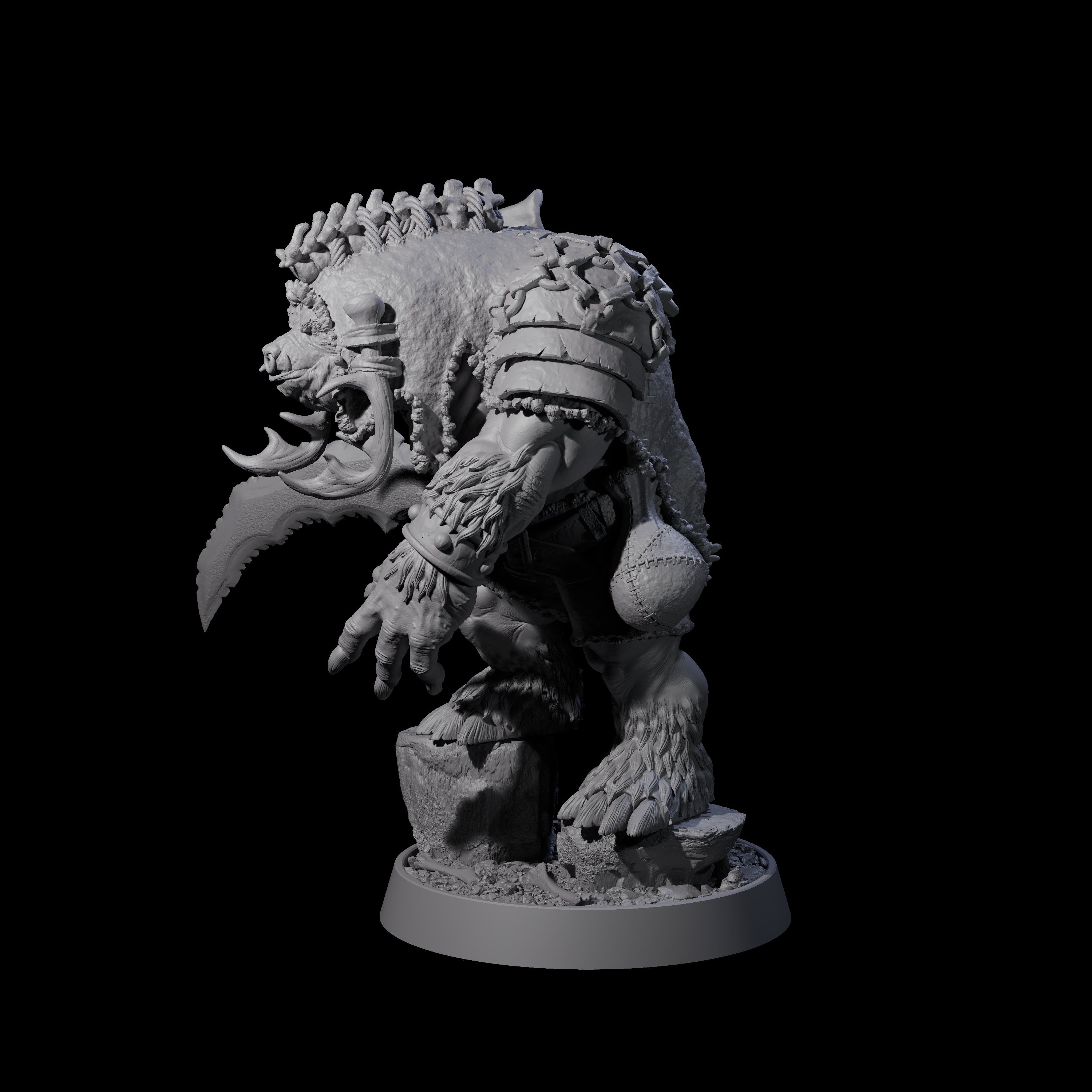 Hulking Ursine Barbarian G Miniature for Dungeons and Dragons, Pathfinder or other TTRPGs