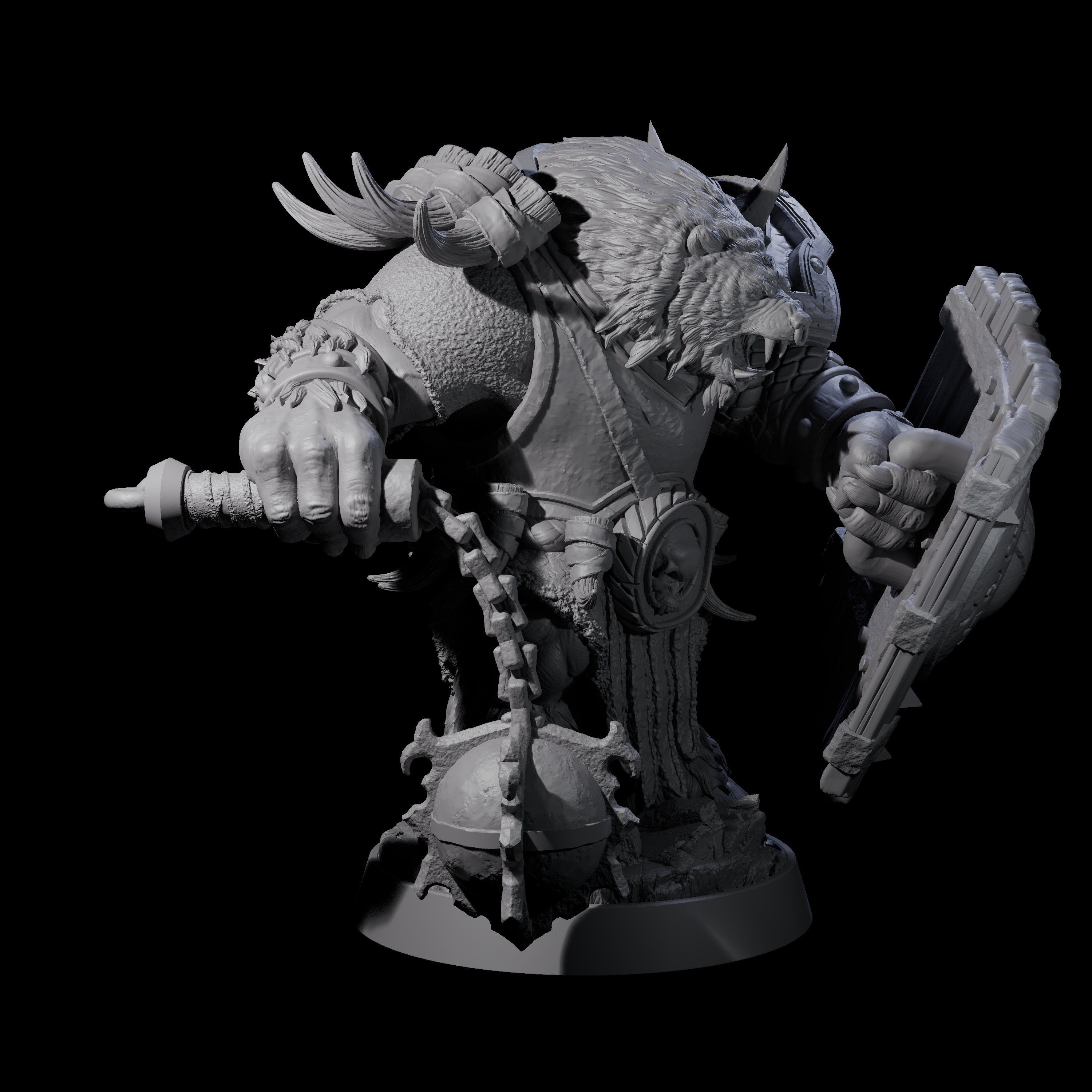 Hulking Ursine Barbarian H Miniature for Dungeons and Dragons, Pathfinder or other TTRPGs