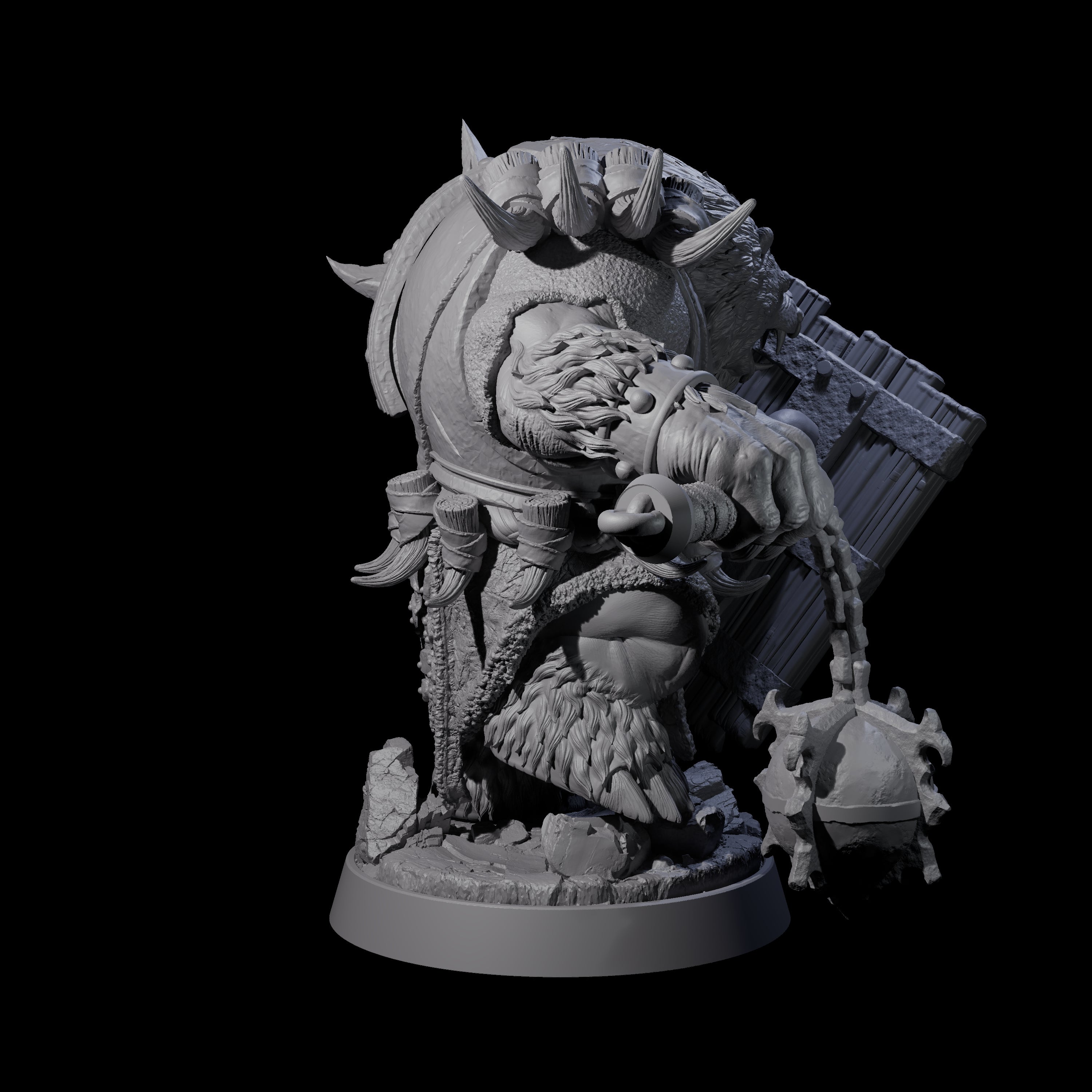 Hulking Ursine Barbarian H Miniature for Dungeons and Dragons, Pathfinder or other TTRPGs