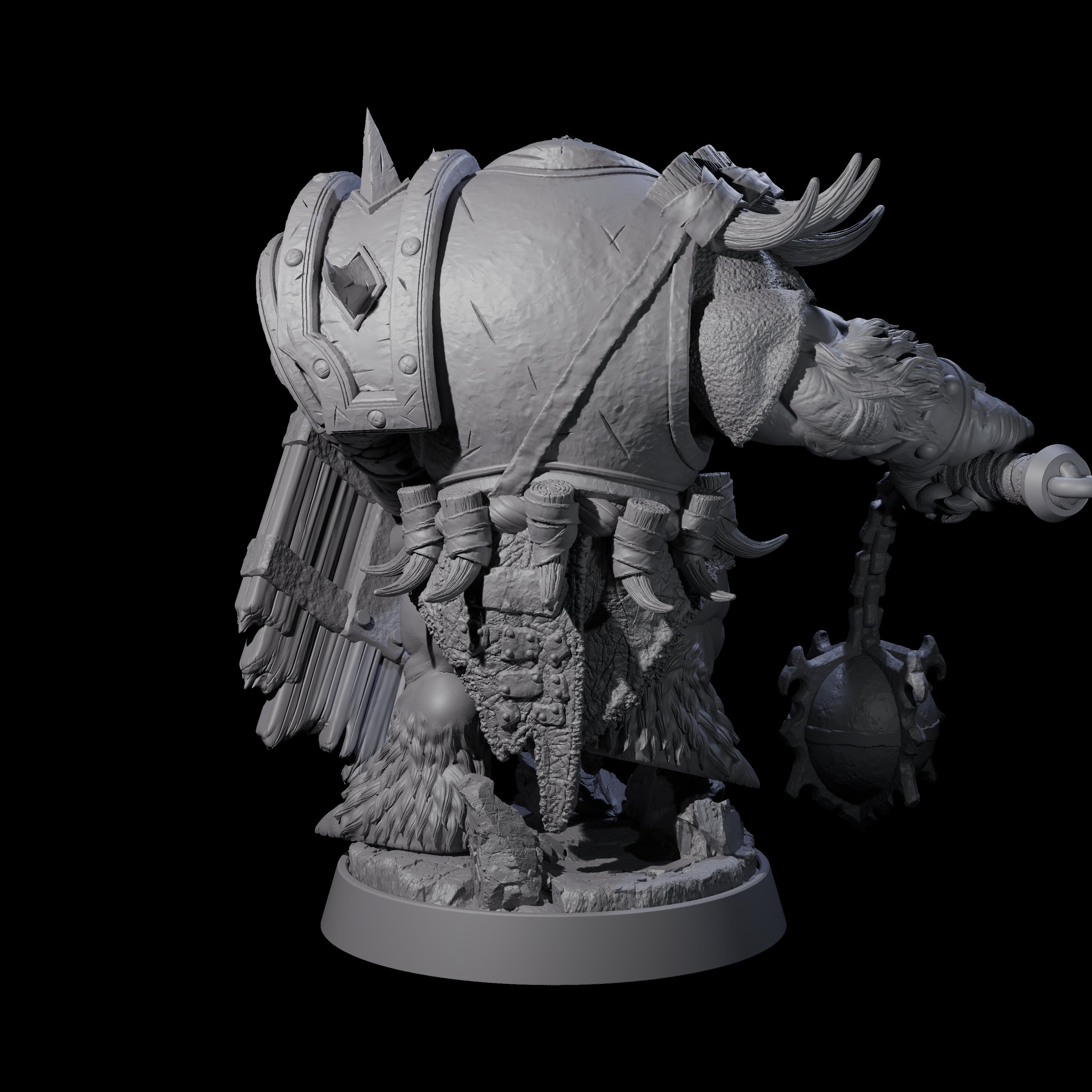 Hulking Ursine Barbarian H Miniature for Dungeons and Dragons, Pathfinder or other TTRPGs