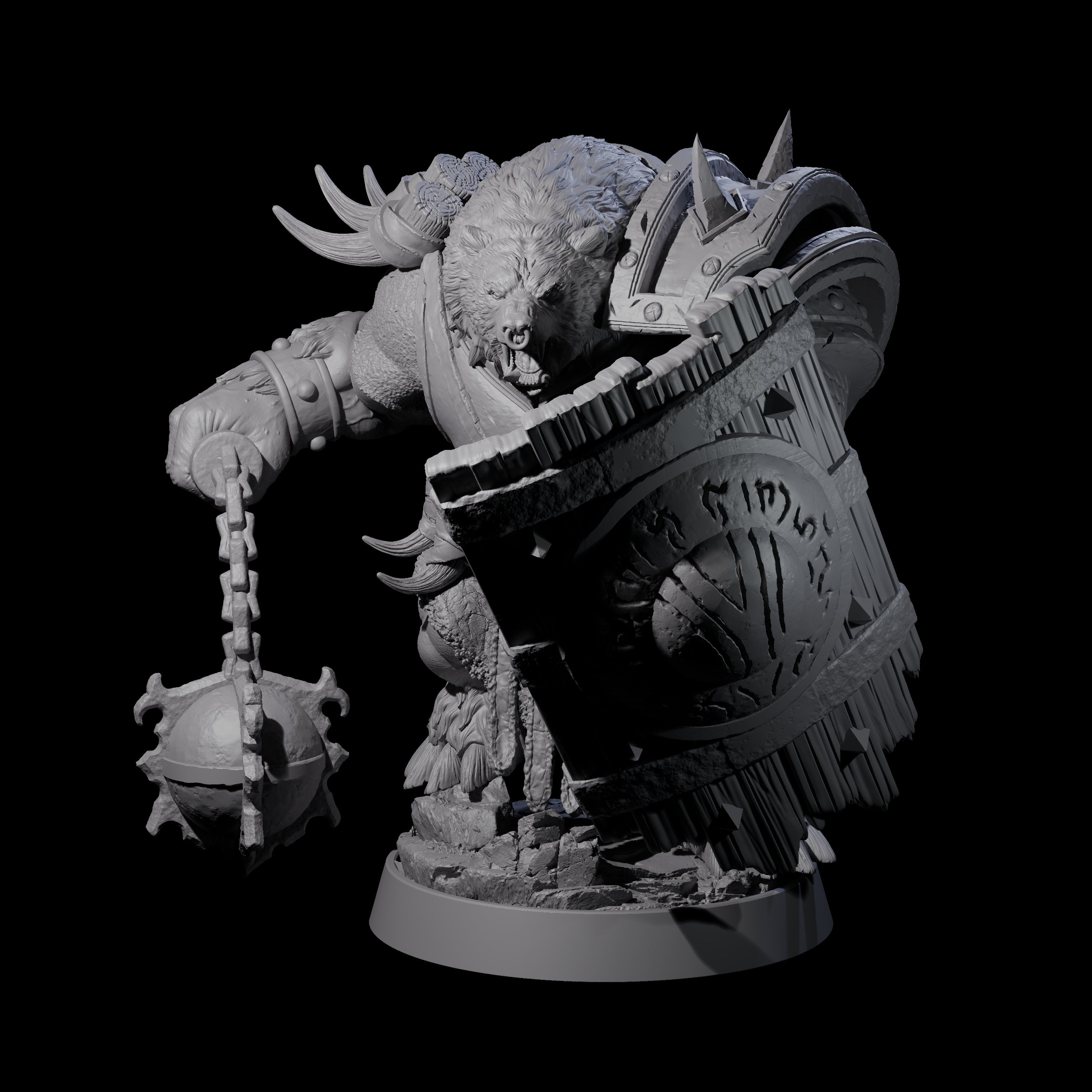 Hulking Ursine Barbarian H Miniature for Dungeons and Dragons, Pathfinder or other TTRPGs