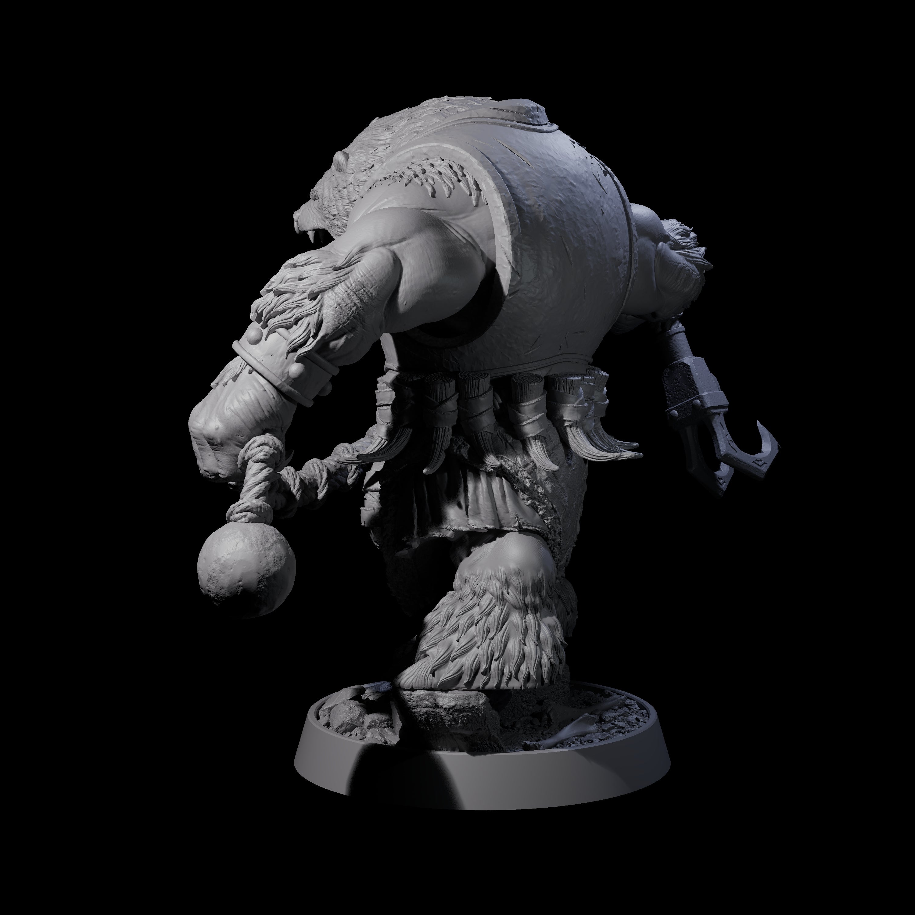 Hulking Ursine Barbarian I Miniature for Dungeons and Dragons, Pathfinder or other TTRPGs