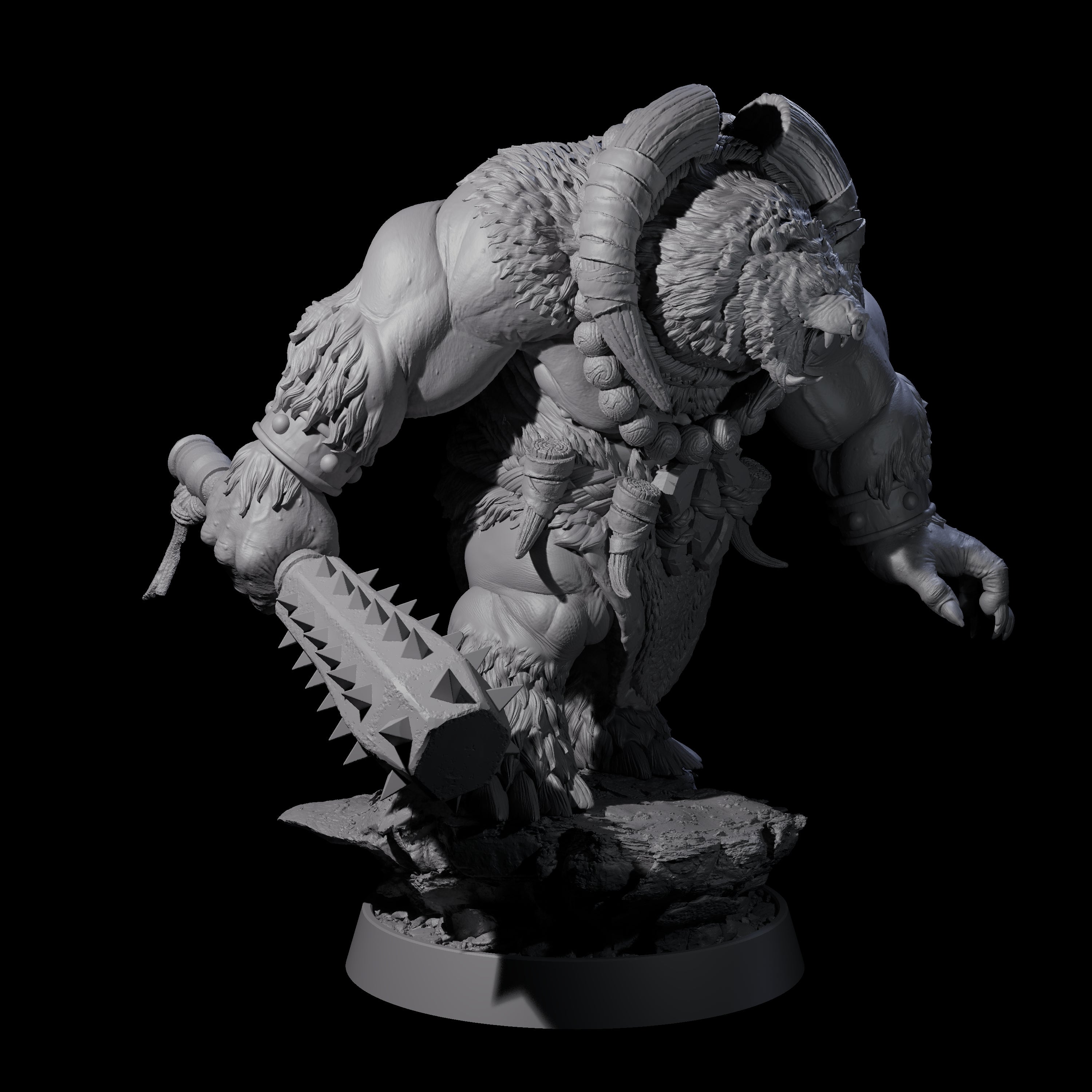 Hulking Ursine Barbarian J Miniature for Dungeons and Dragons, Pathfinder or other TTRPGs
