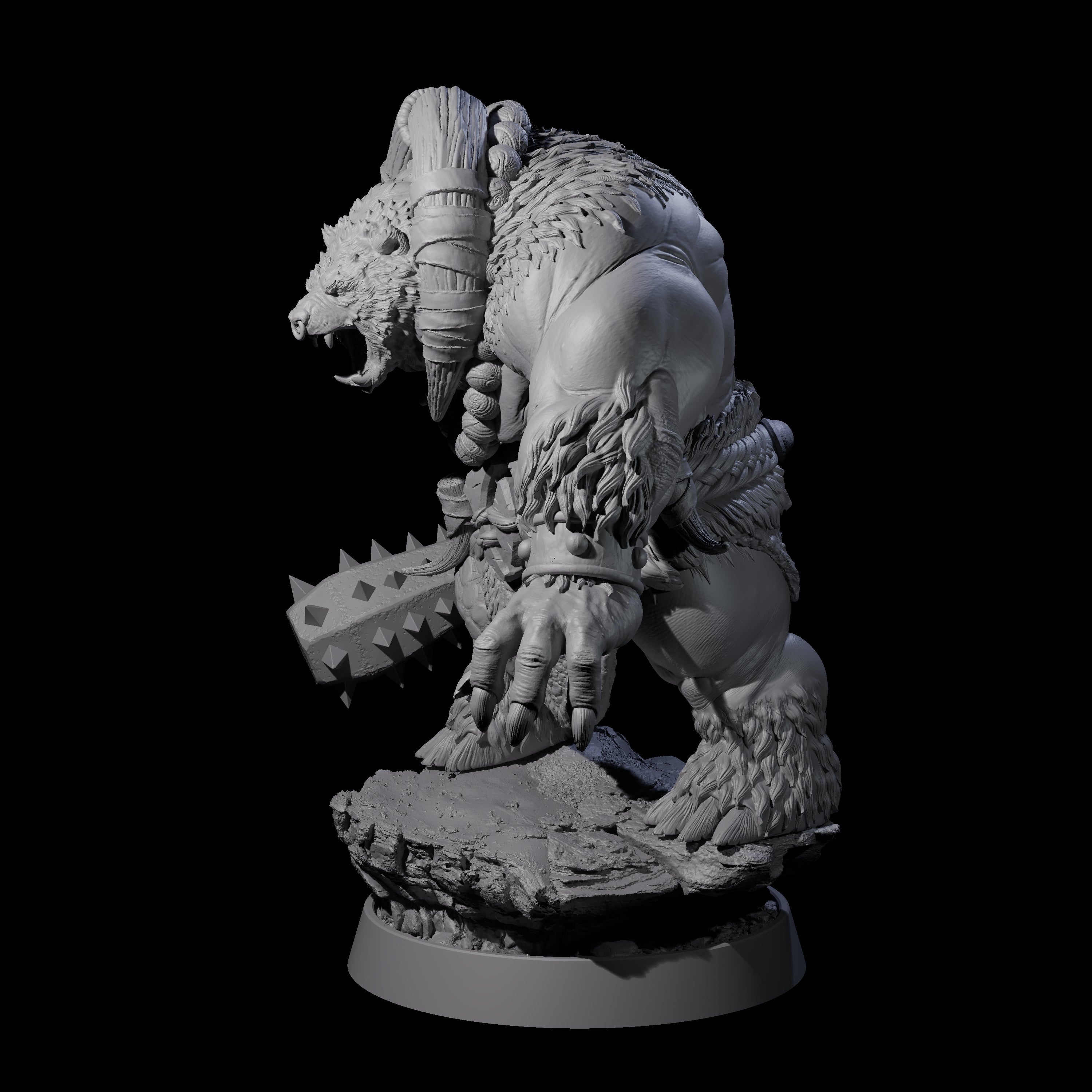 Hulking Ursine Barbarian J Miniature for Dungeons and Dragons, Pathfinder or other TTRPGs