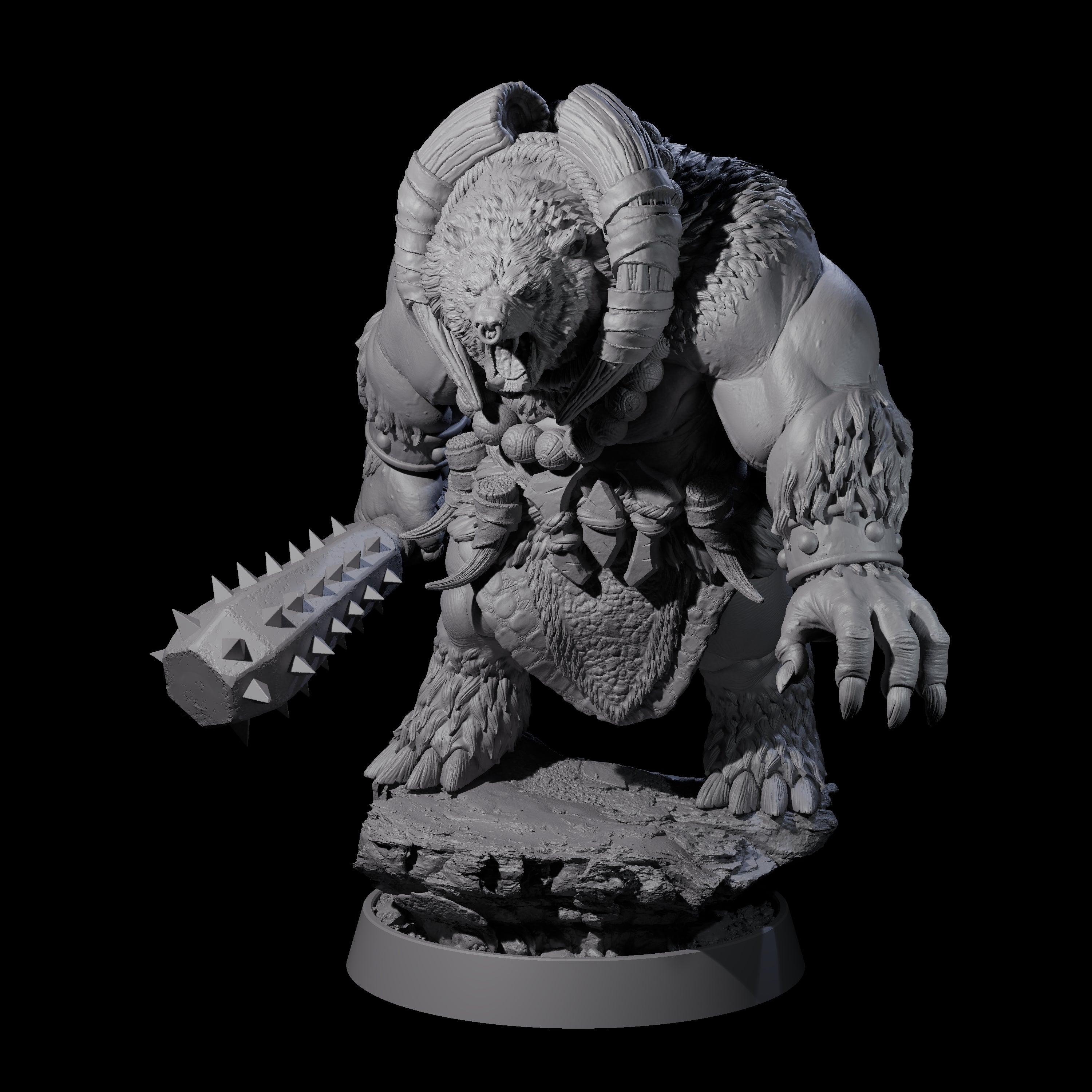 Hulking Ursine Barbarian J Miniature for Dungeons and Dragons, Pathfinder or other TTRPGs