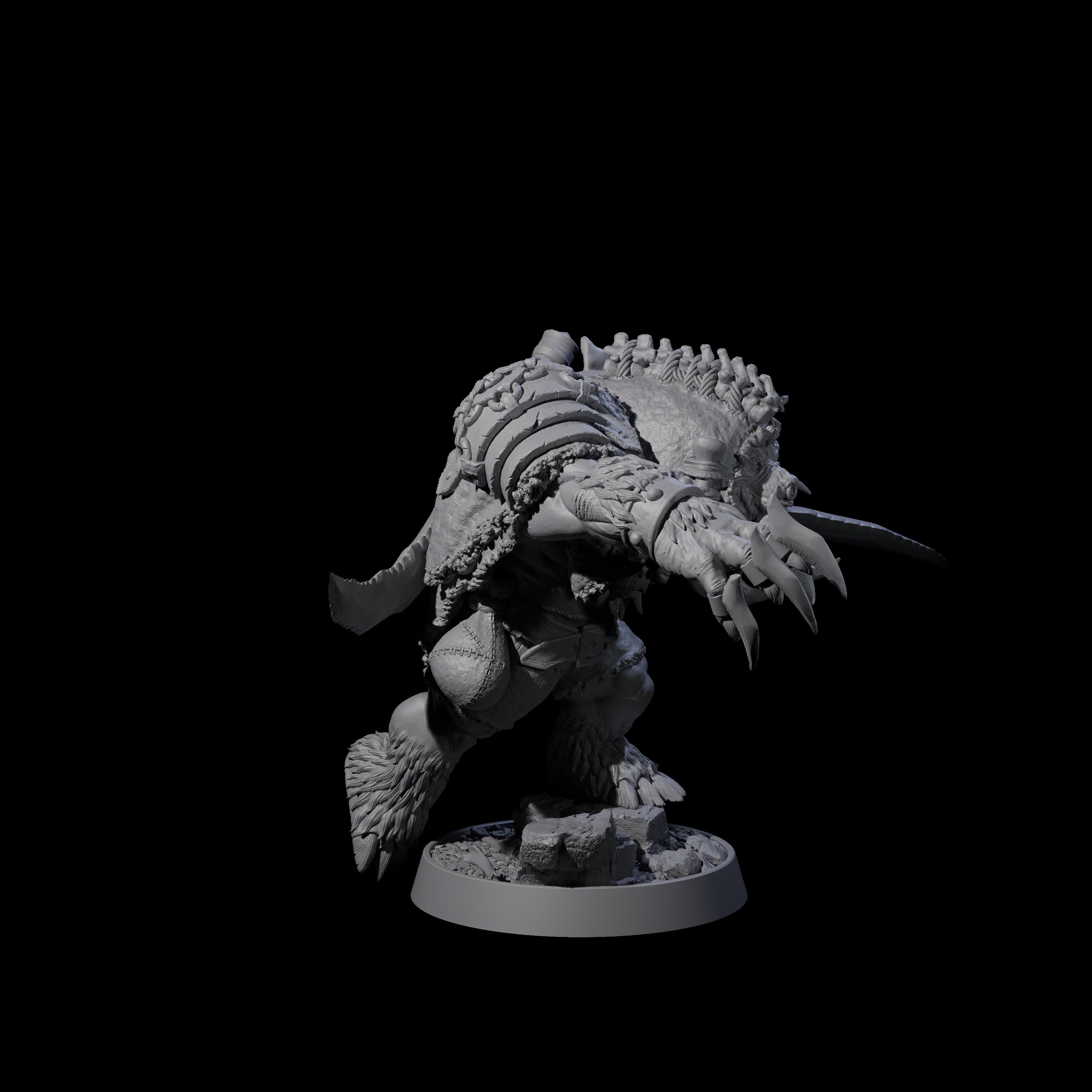 Hulking Ursine Barbarian K Miniature for Dungeons and Dragons, Pathfinder or other TTRPGs