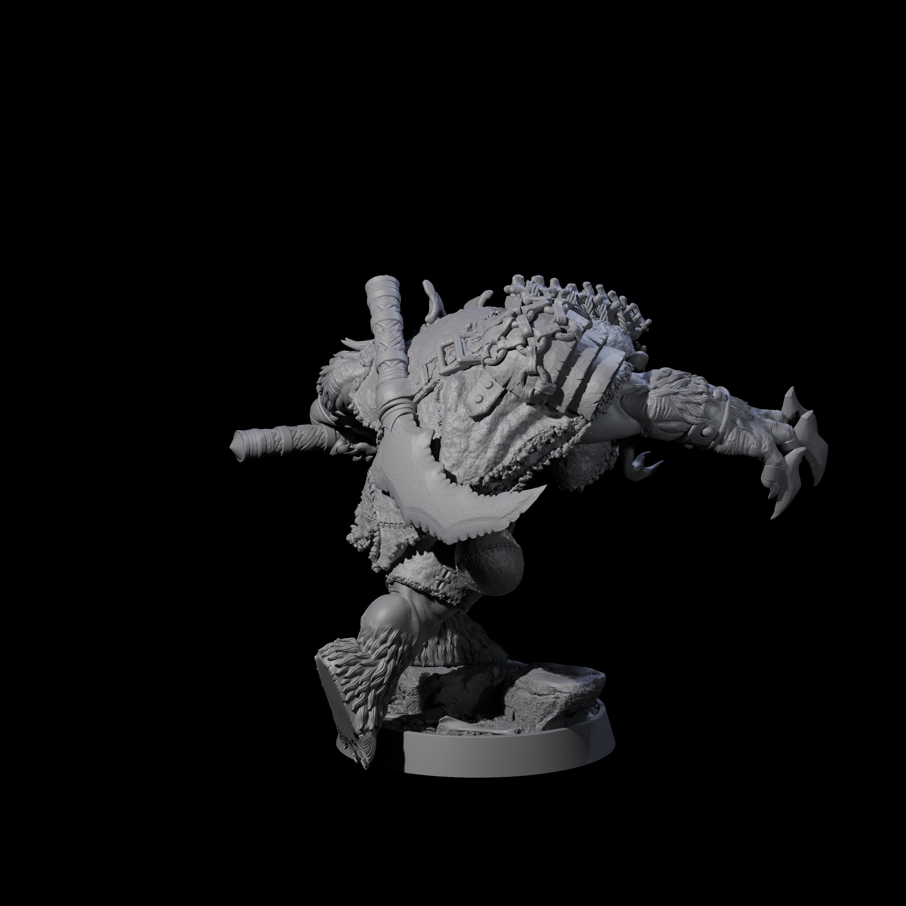 Hulking Ursine Barbarian K Miniature for Dungeons and Dragons, Pathfinder or other TTRPGs