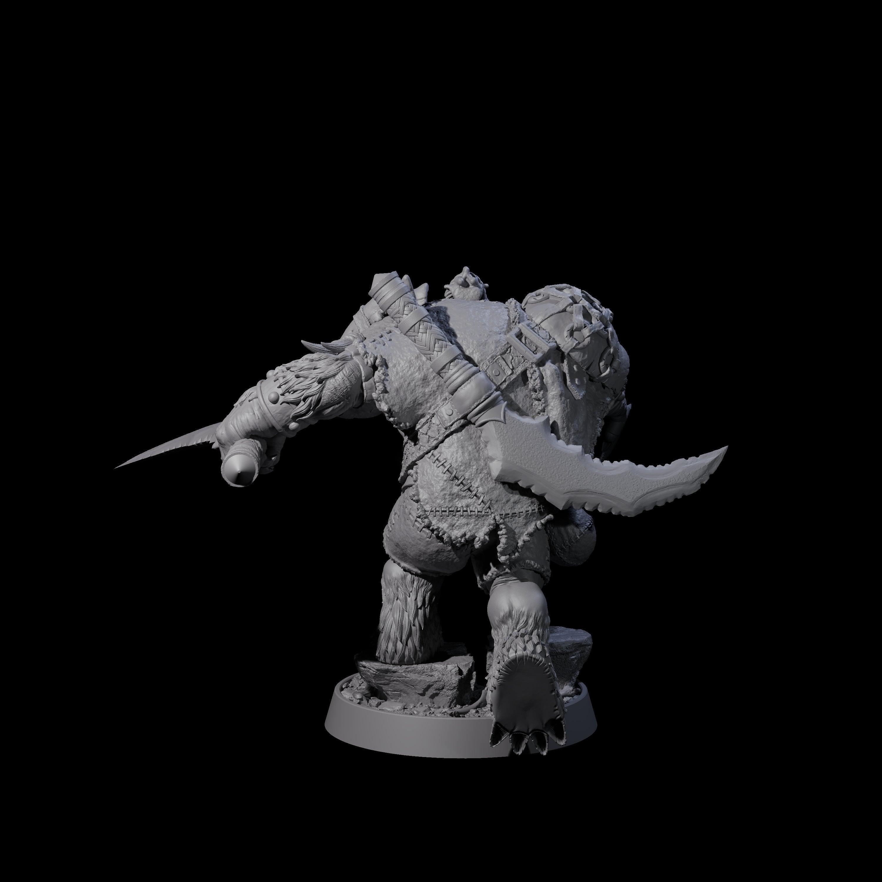Hulking Ursine Barbarian K Miniature for Dungeons and Dragons, Pathfinder or other TTRPGs
