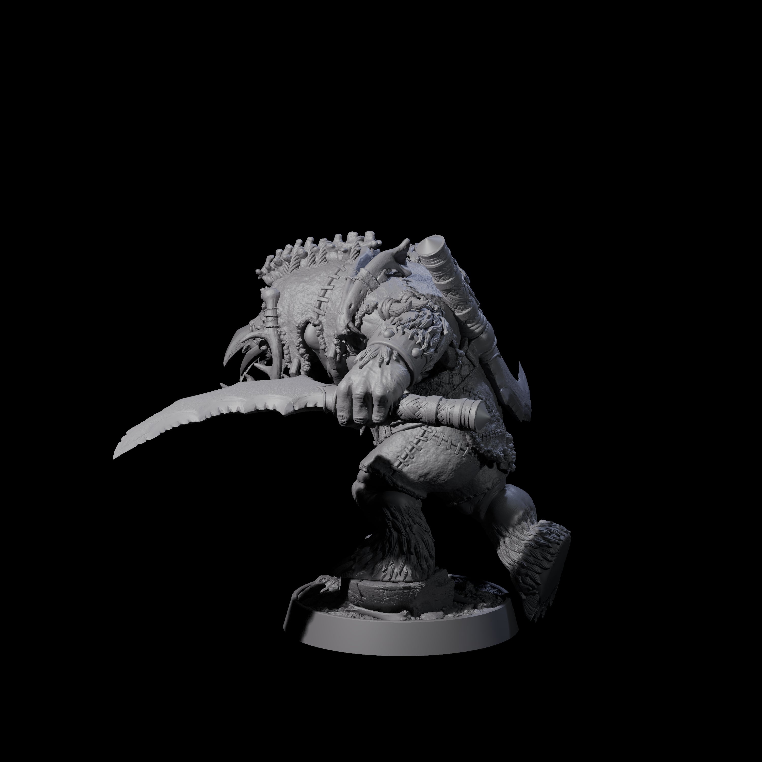 Hulking Ursine Barbarian K Miniature for Dungeons and Dragons, Pathfinder or other TTRPGs
