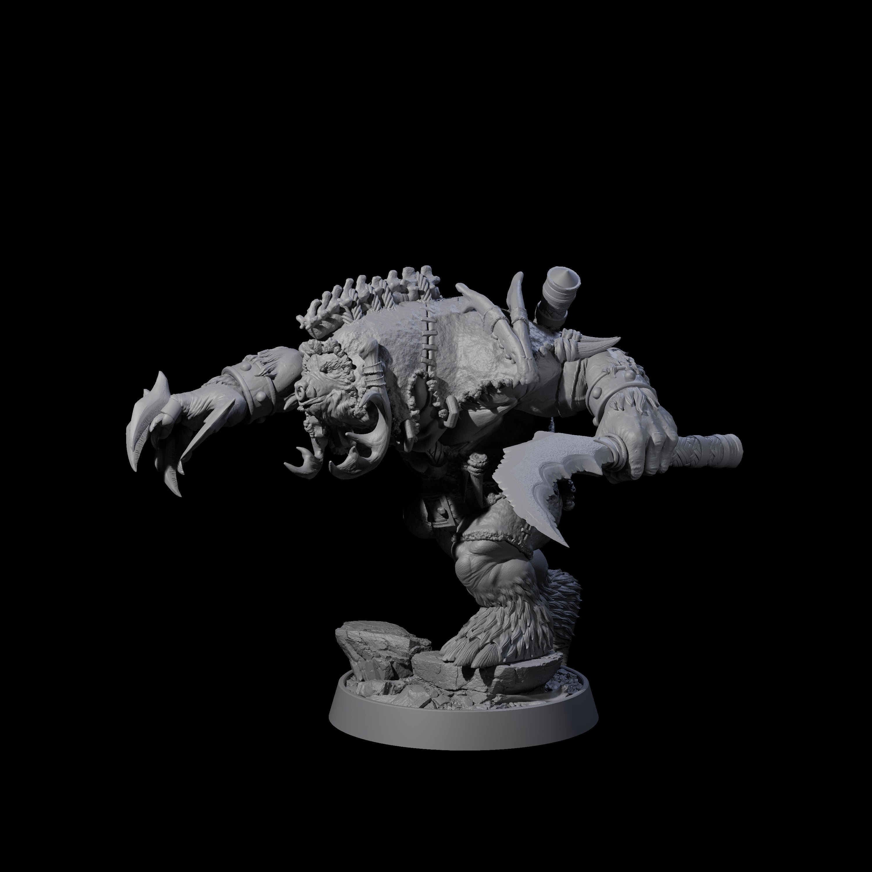 Hulking Ursine Barbarian K Miniature for Dungeons and Dragons, Pathfinder or other TTRPGs