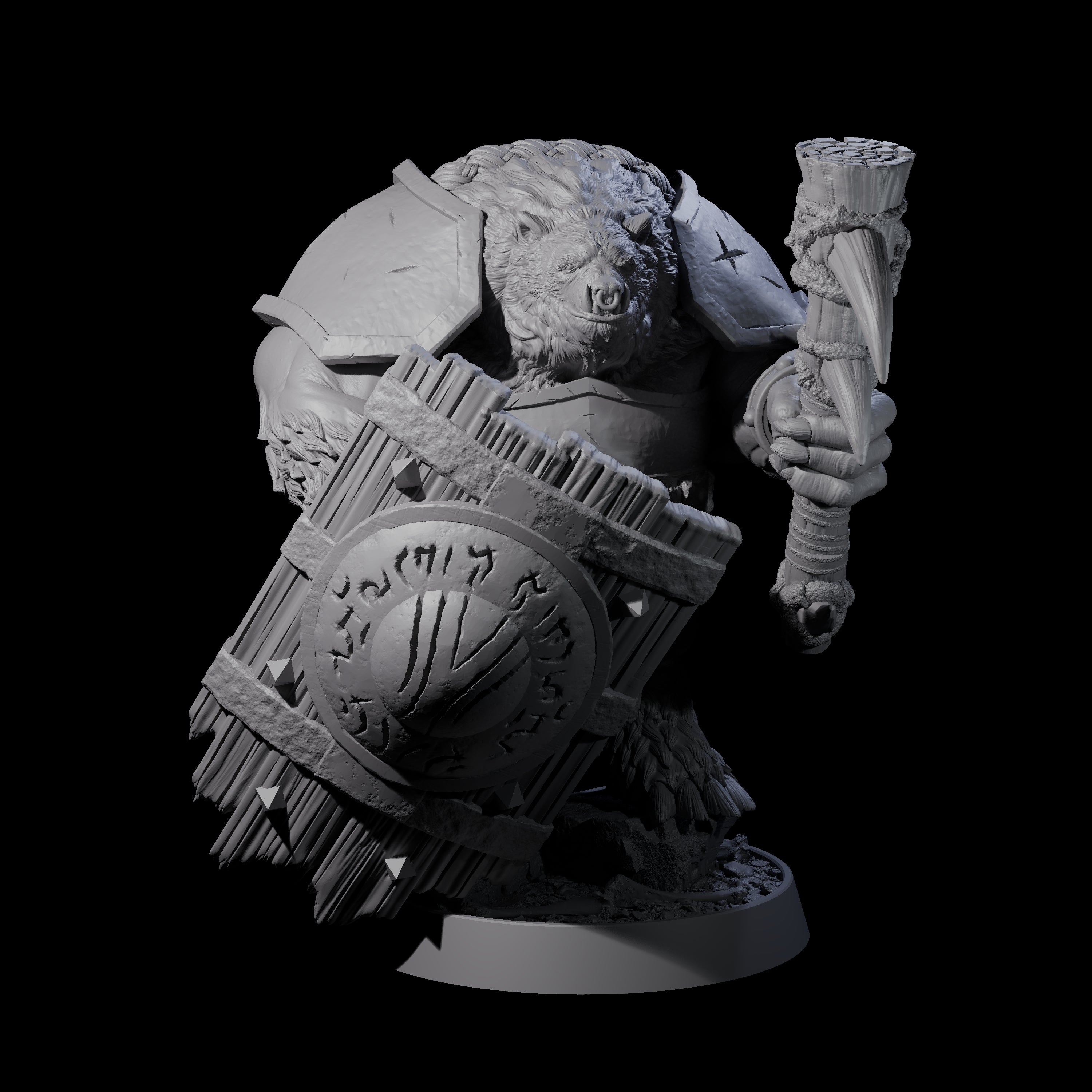 Hulking Ursine Barbarian L Miniature for Dungeons and Dragons, Pathfinder or other TTRPGs