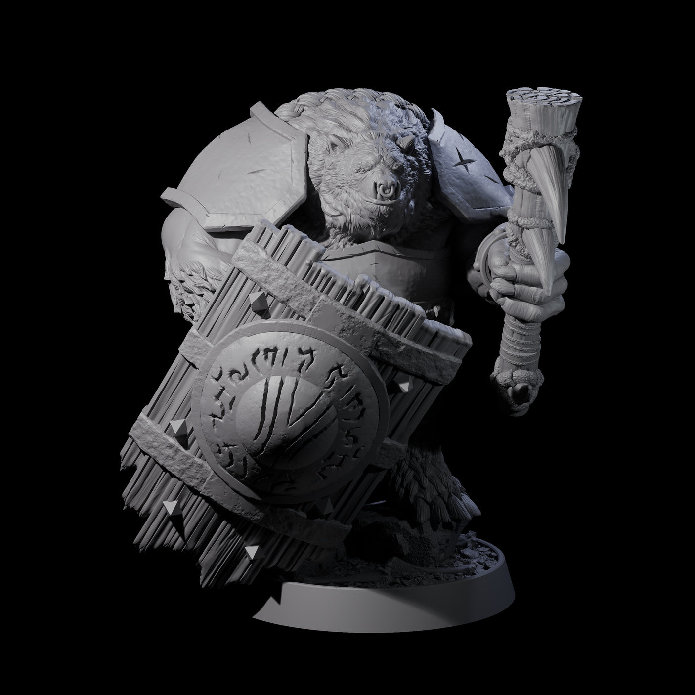 Hulking Ursine Barbarian L Miniature for Dungeons and Dragons, Pathfinder or other TTRPGs