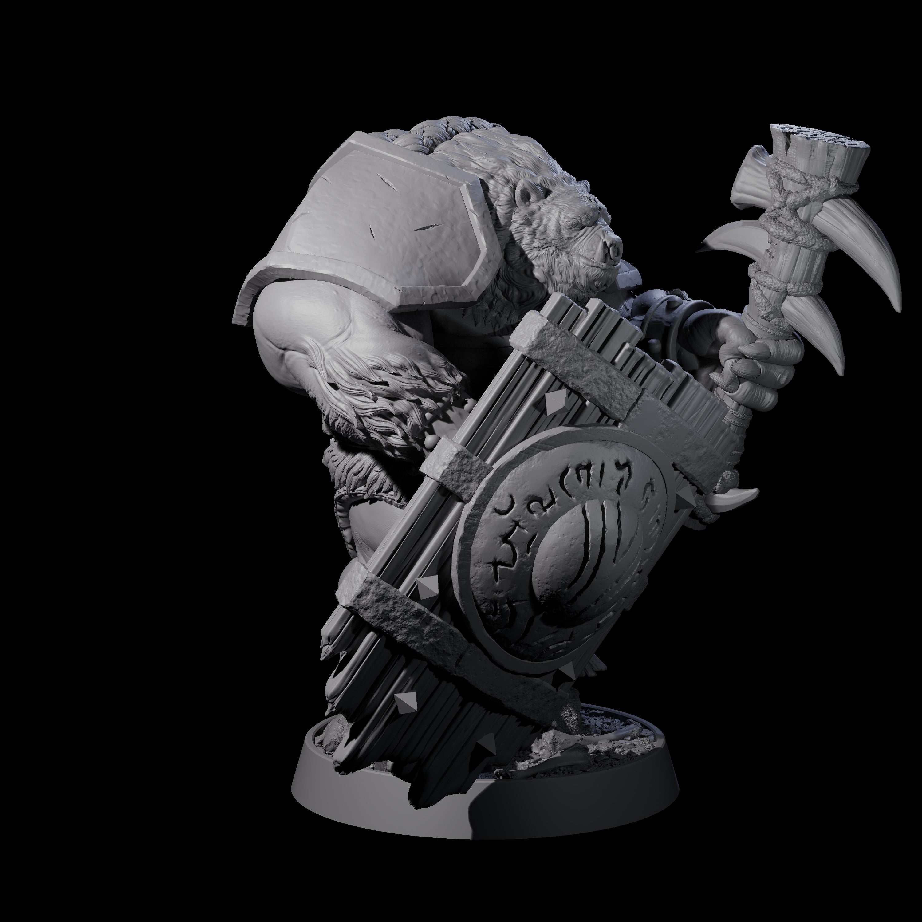 Hulking Ursine Barbarian L Miniature for Dungeons and Dragons, Pathfinder or other TTRPGs
