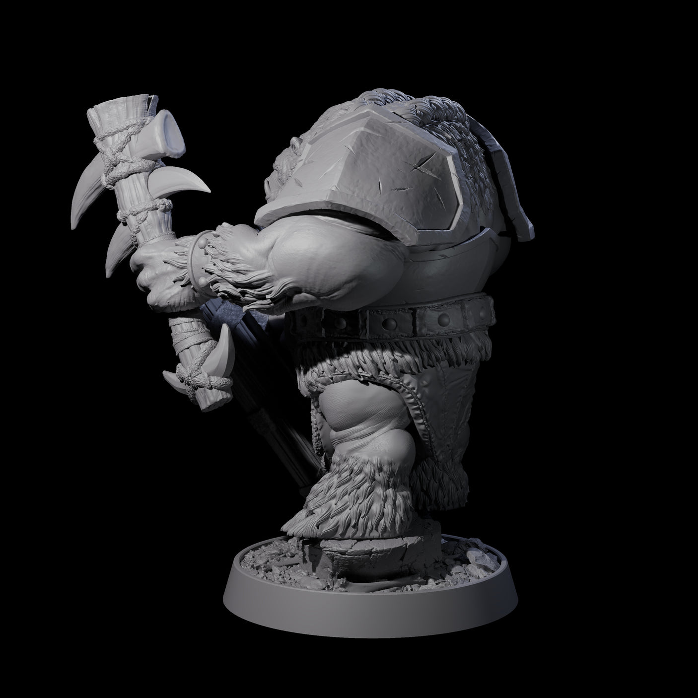 Hulking Ursine Barbarian L Miniature for Dungeons and Dragons, Pathfinder or other TTRPGs