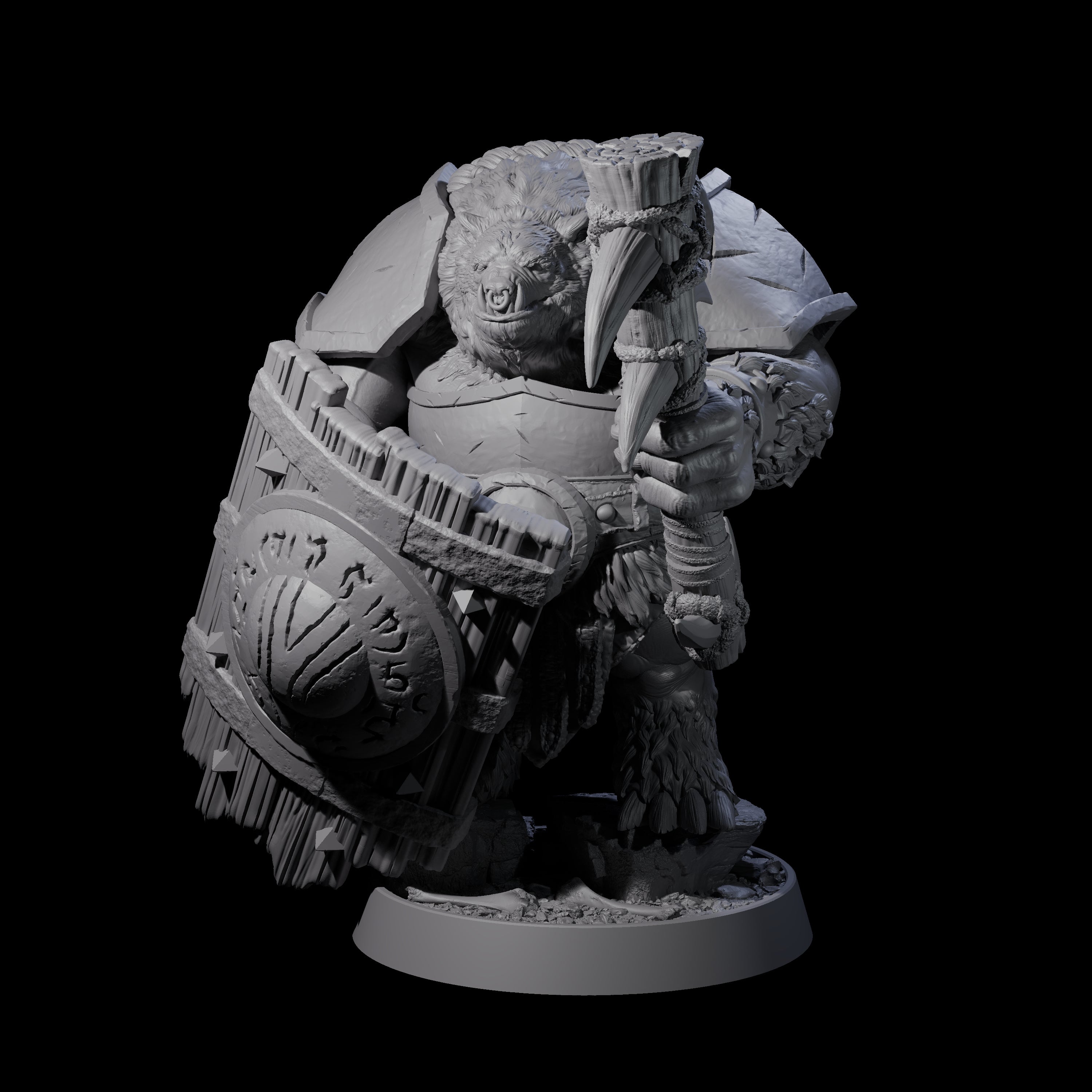 Hulking Ursine Barbarian L Miniature for Dungeons and Dragons, Pathfinder or other TTRPGs