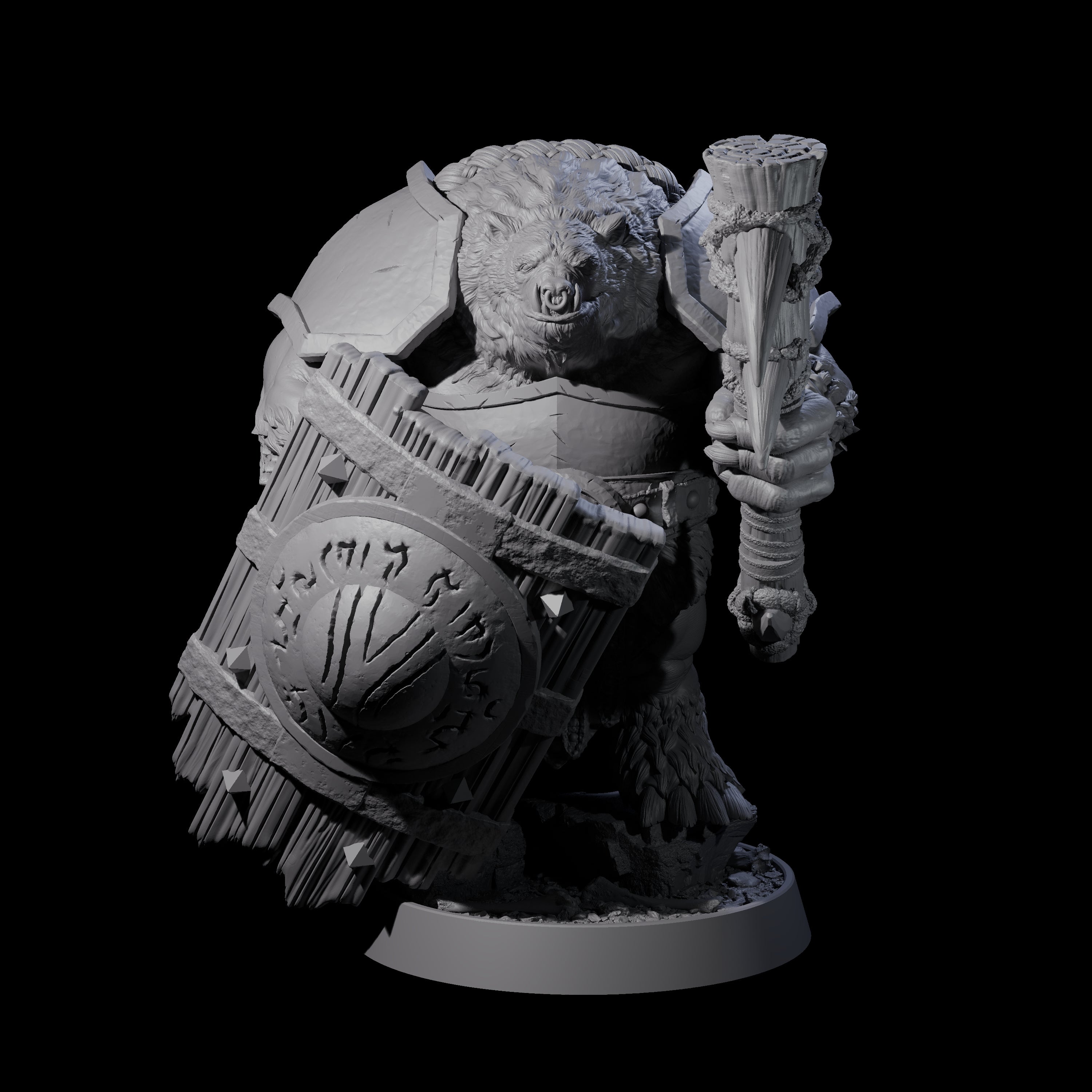 Hulking Ursine Barbarian L Miniature for Dungeons and Dragons, Pathfinder or other TTRPGs