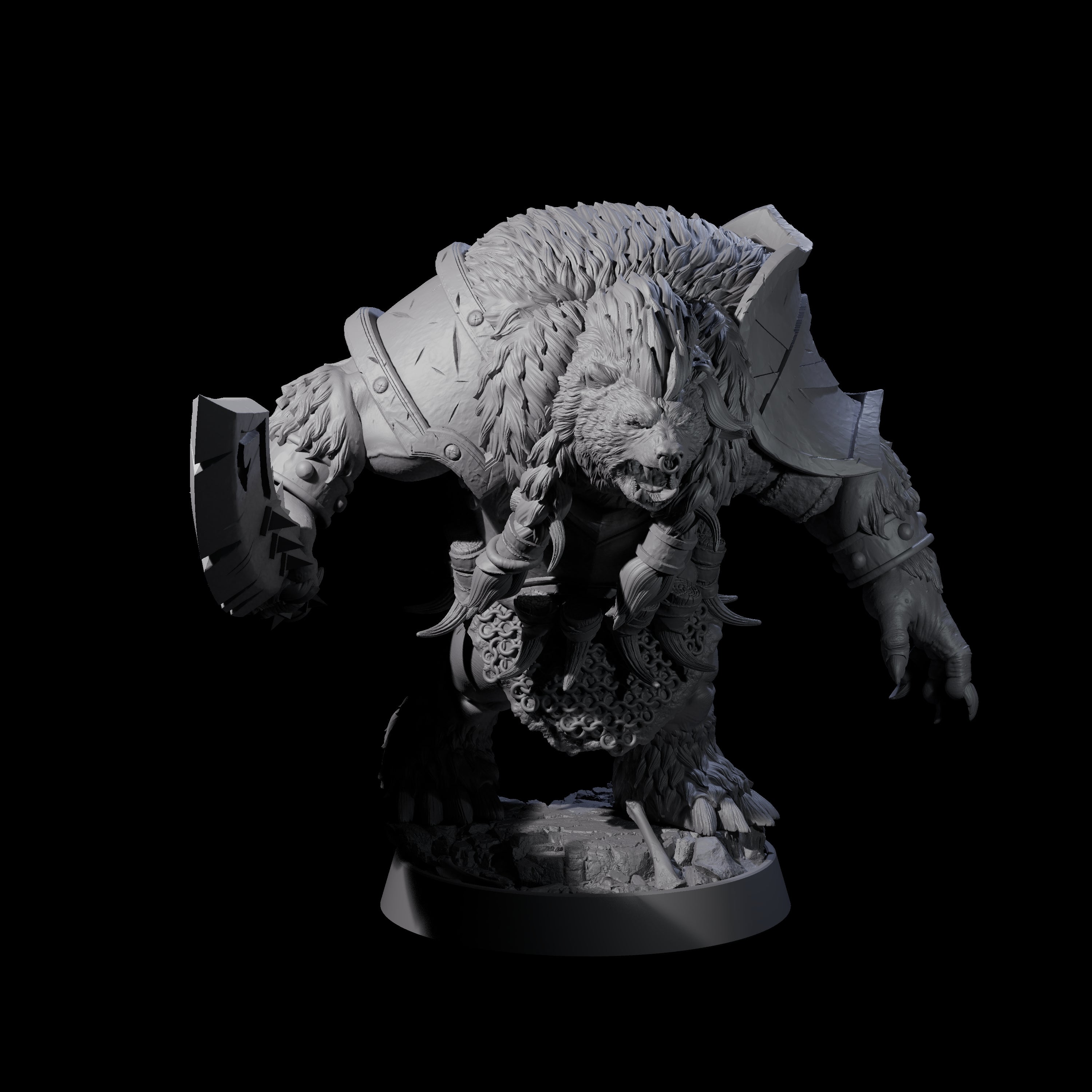 Hulking Ursine Barbarian M Miniature for Dungeons and Dragons, Pathfinder or other TTRPGs
