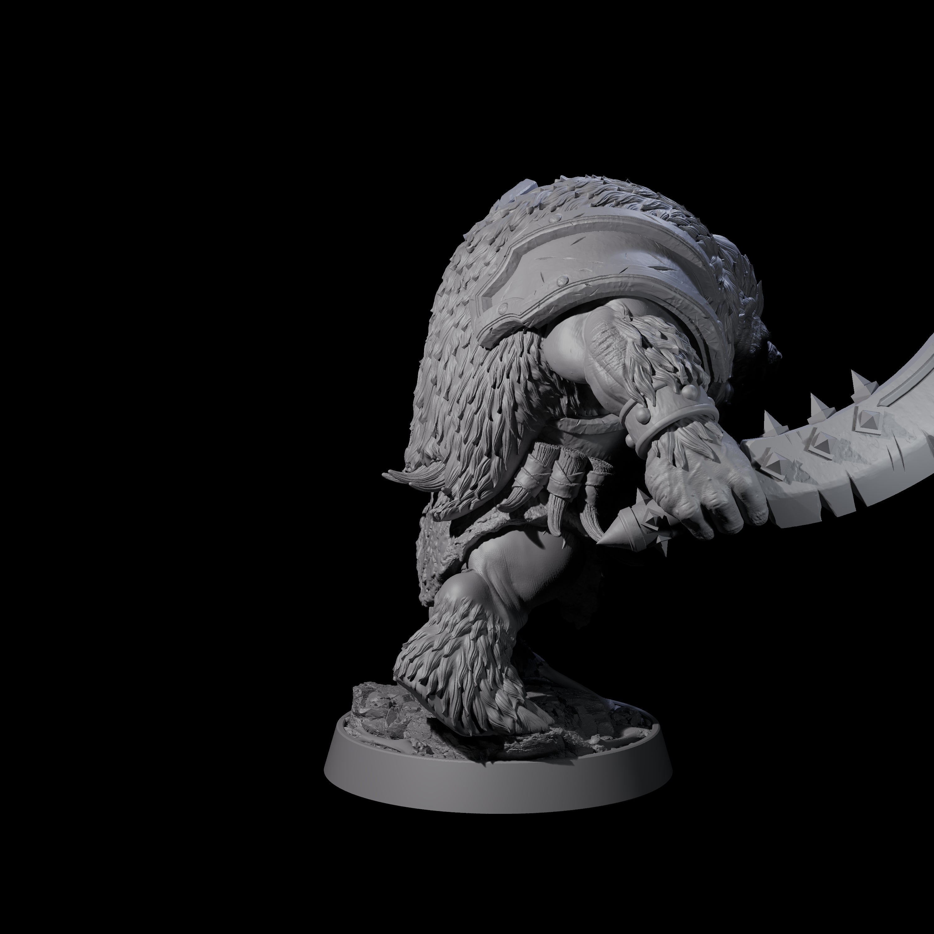 Hulking Ursine Barbarian M Miniature for Dungeons and Dragons, Pathfinder or other TTRPGs