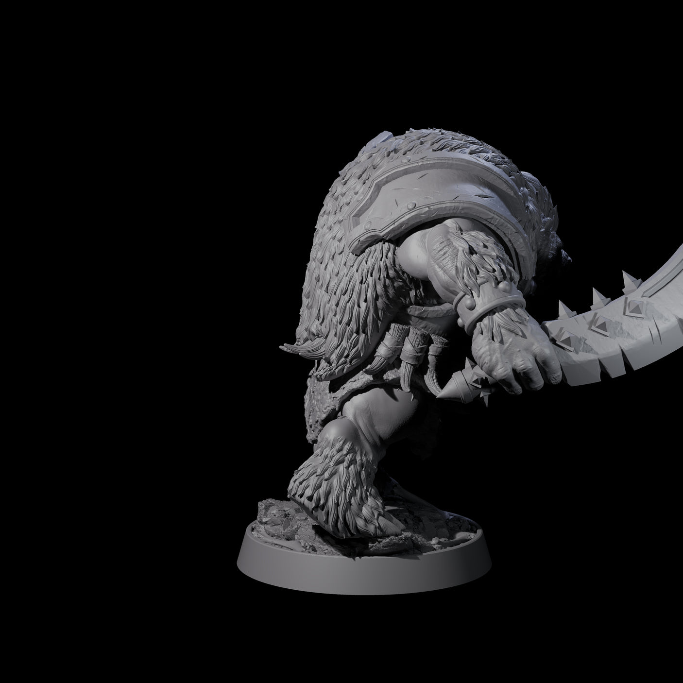 Hulking Ursine Barbarian M Miniature for Dungeons and Dragons, Pathfinder or other TTRPGs