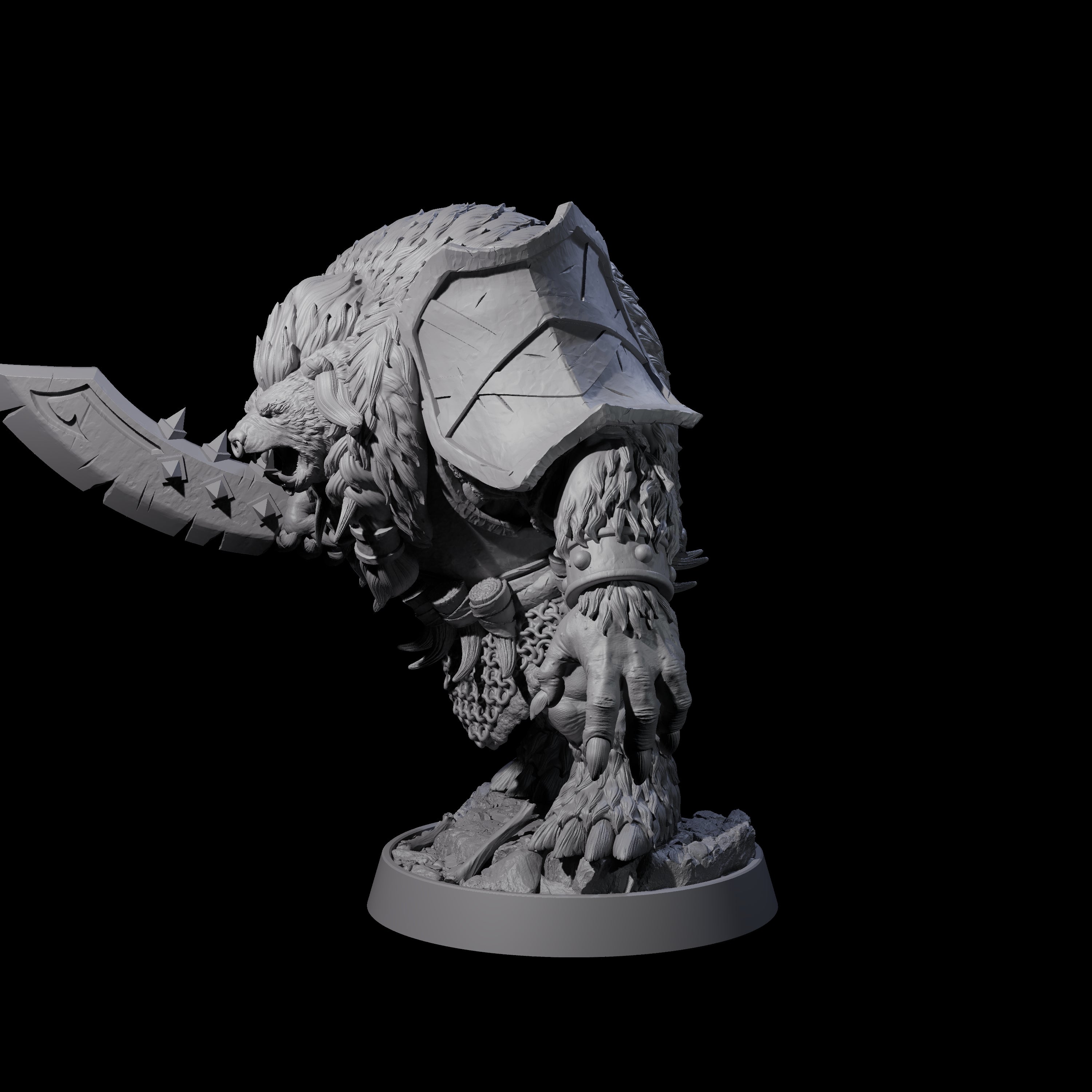 Hulking Ursine Barbarian M Miniature for Dungeons and Dragons, Pathfinder or other TTRPGs