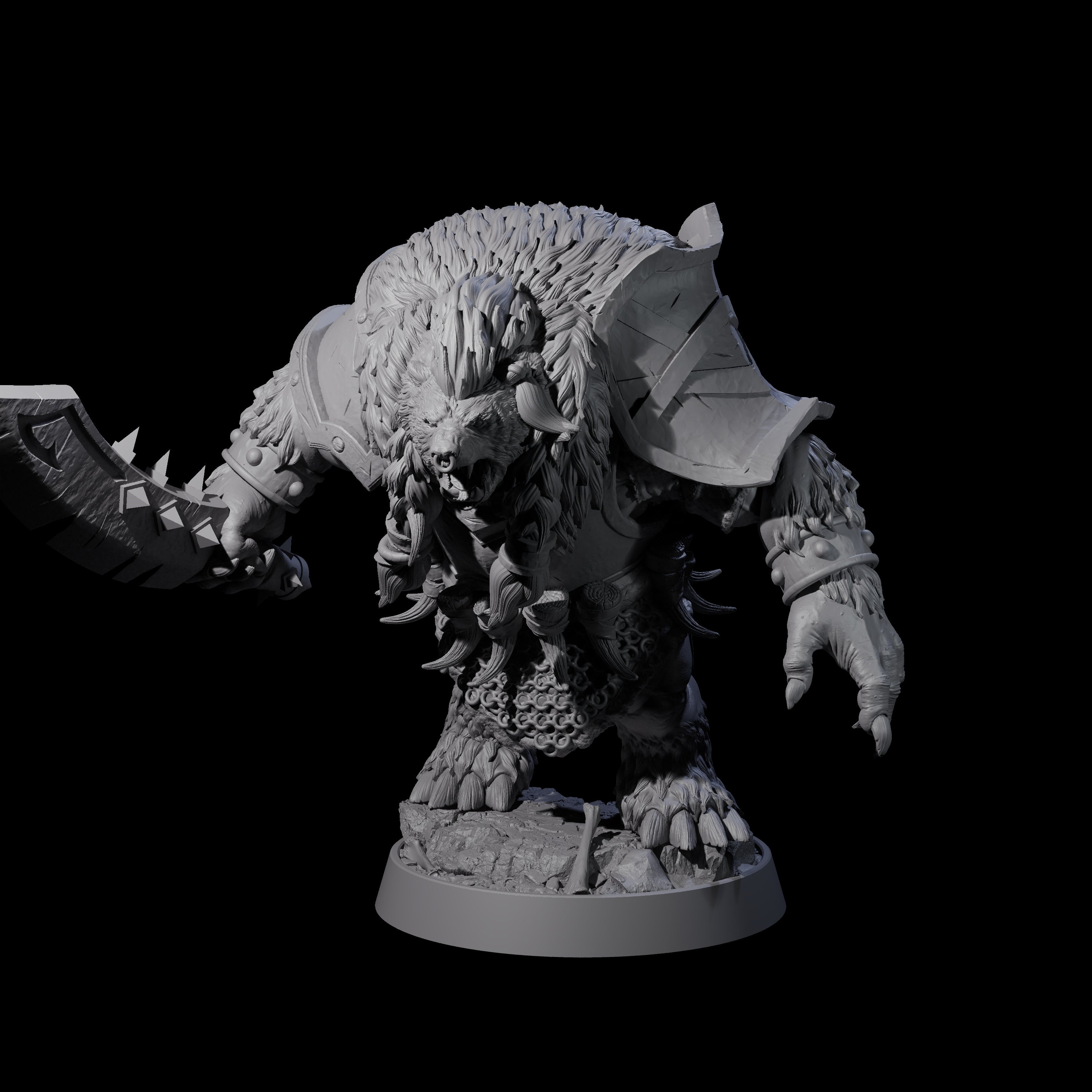 Hulking Ursine Barbarian M Miniature for Dungeons and Dragons, Pathfinder or other TTRPGs