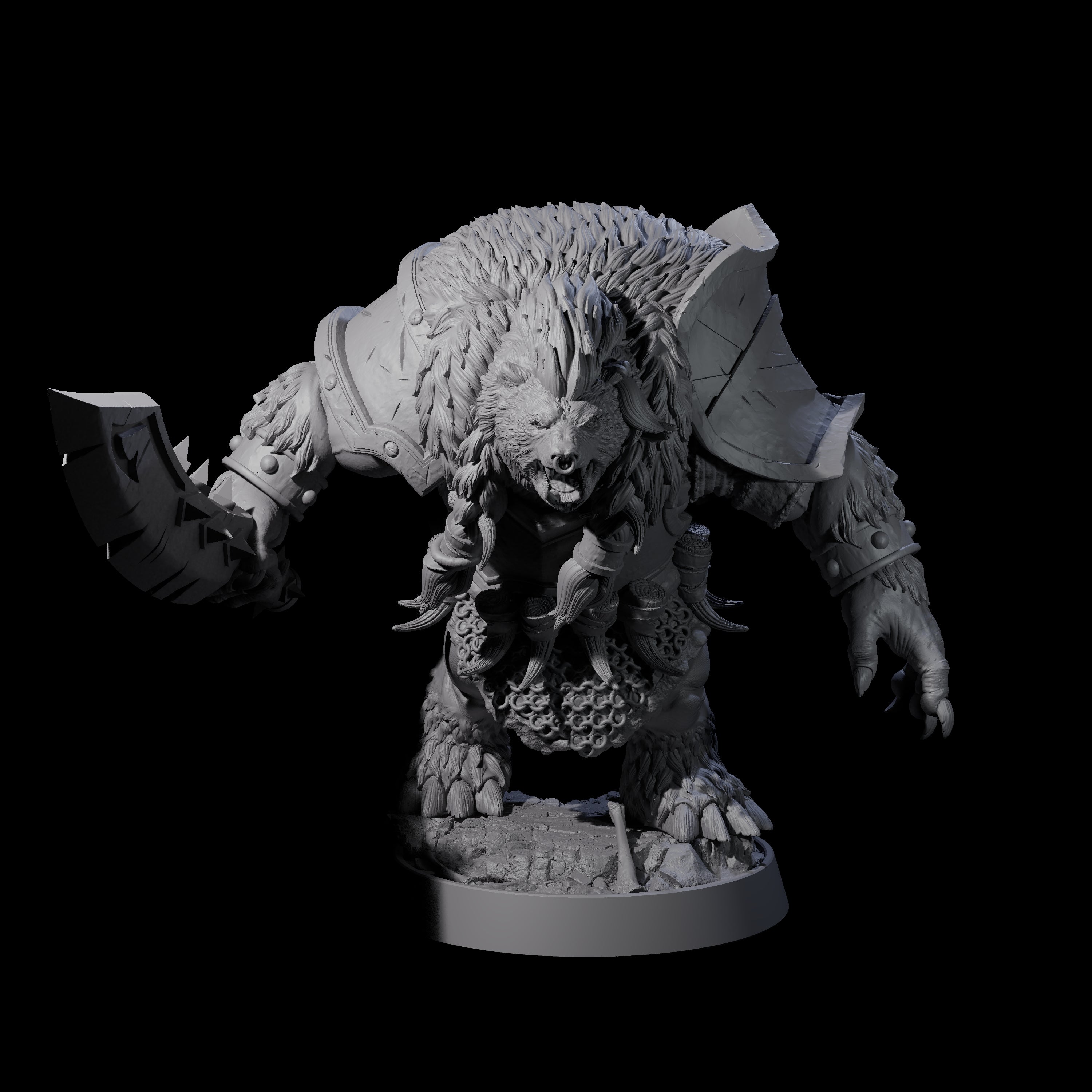 Hulking Ursine Barbarian M Miniature for Dungeons and Dragons, Pathfinder or other TTRPGs