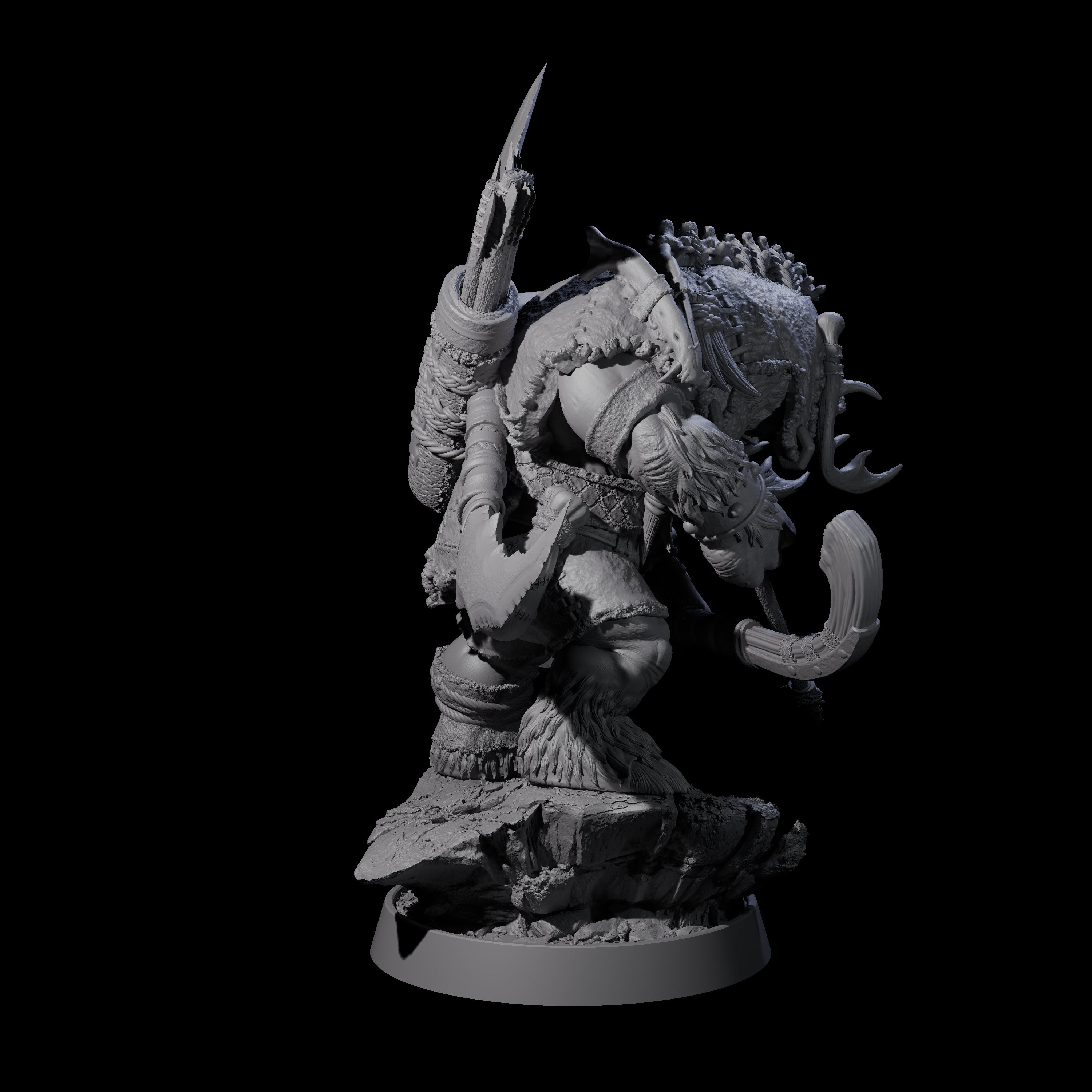 Hulking Ursine Barbarian N Miniature for Dungeons and Dragons, Pathfinder or other TTRPGs