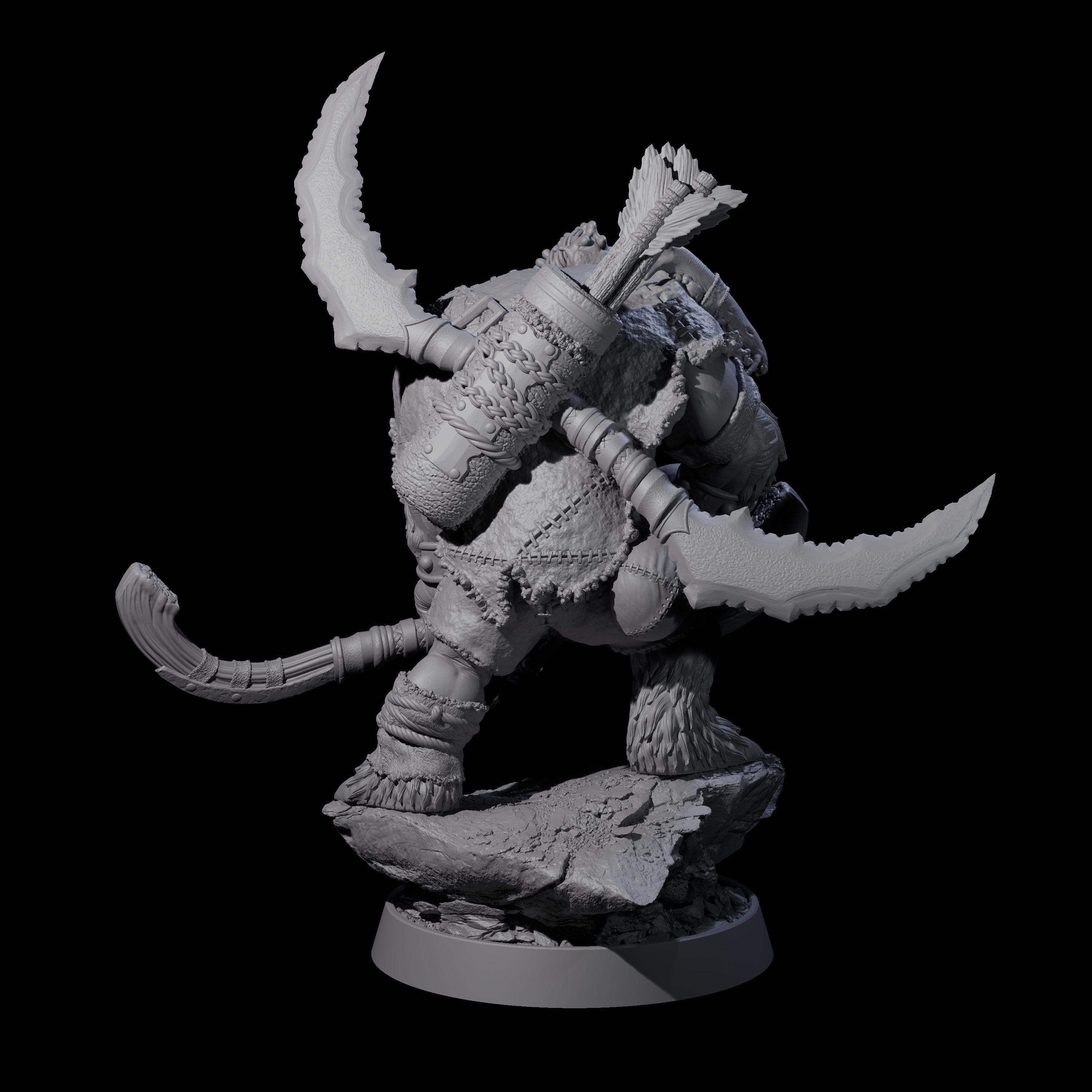 Hulking Ursine Barbarian N Miniature for Dungeons and Dragons, Pathfinder or other TTRPGs