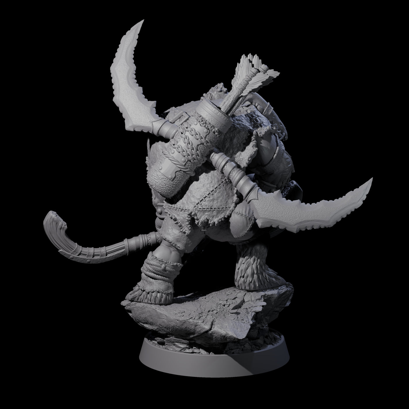 Hulking Ursine Barbarian N Miniature for Dungeons and Dragons, Pathfinder or other TTRPGs