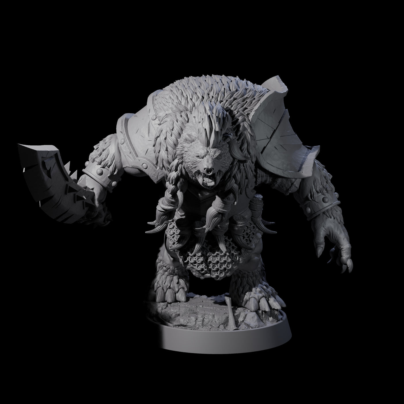 Hulking Ursine Barbarians Miniature for Dungeons and Dragons, Pathfinder or other TTRPGs