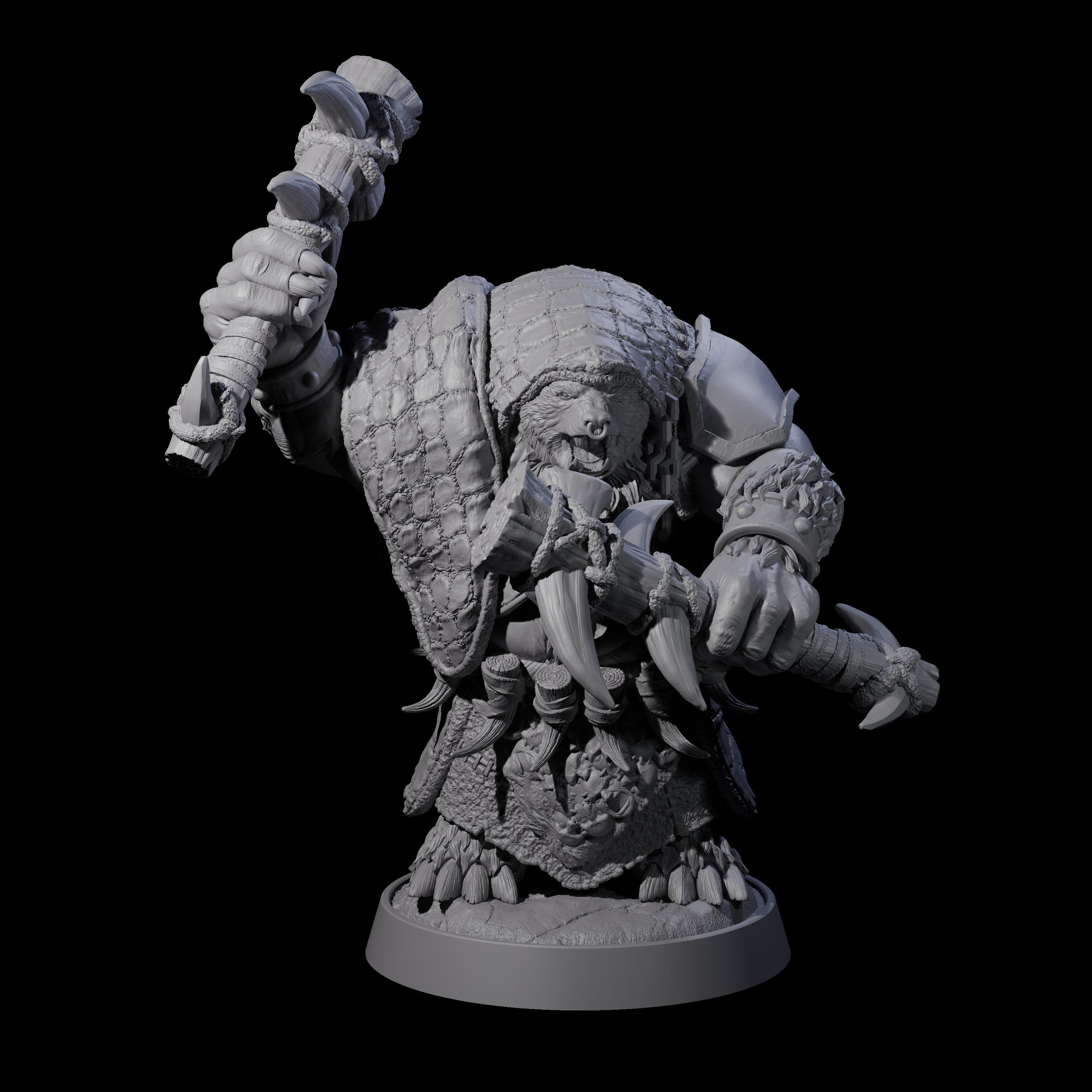 Hulking Ursine Barbarians Miniature for Dungeons and Dragons, Pathfinder or other TTRPGs