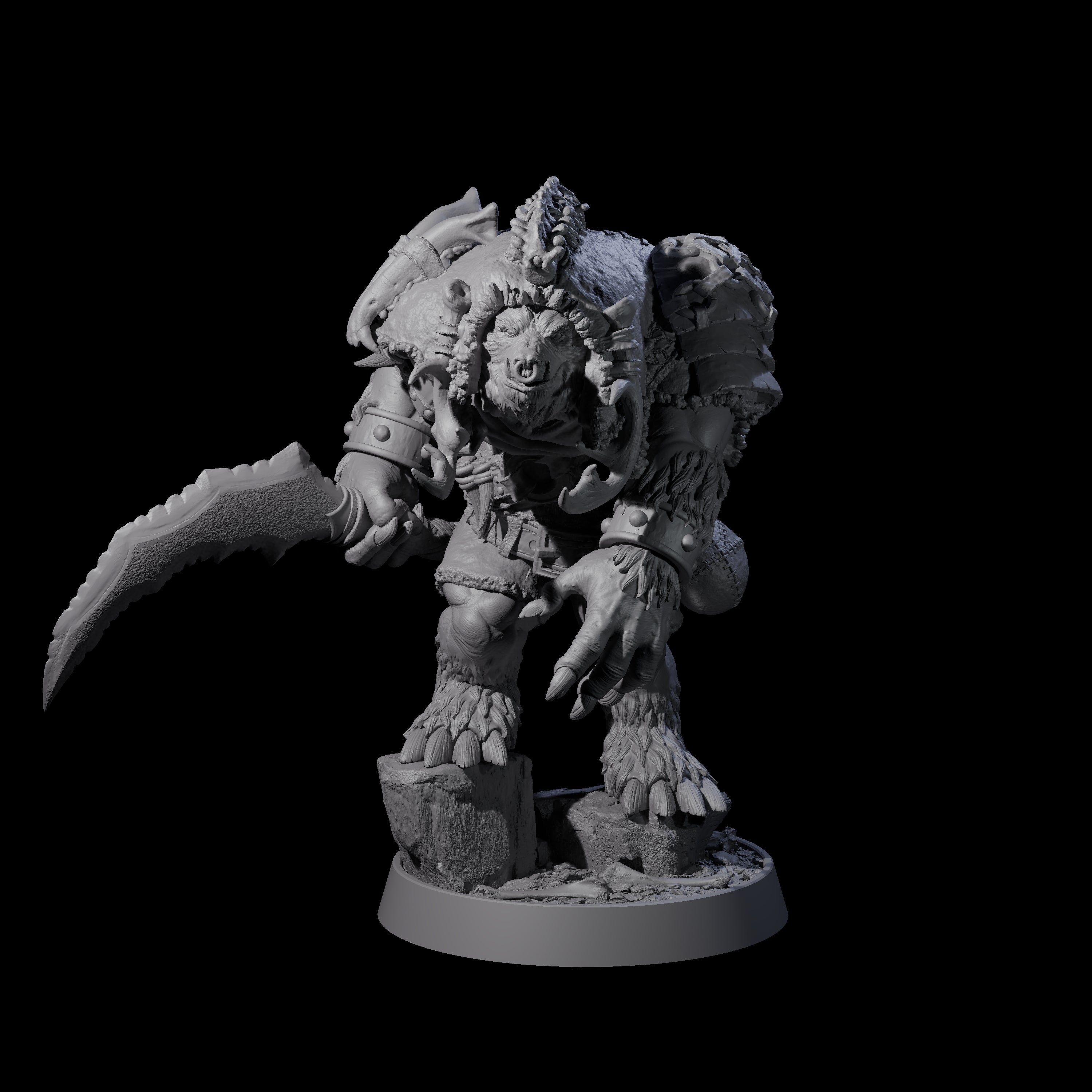 Hulking Ursine Barbarians Miniature for Dungeons and Dragons, Pathfinder or other TTRPGs