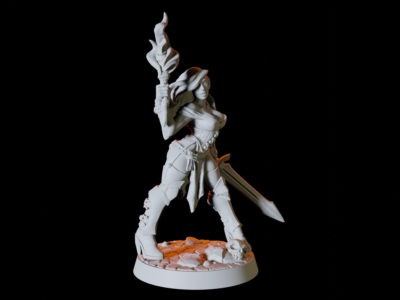 Human Adventurer Pinup Miniature for Dungeons and Dragons, Pathfinder or other TTRPGs
