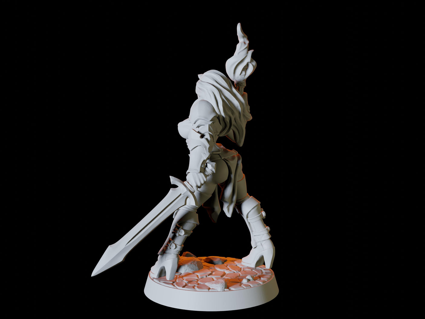 Human Adventurer Pinup Miniature for Dungeons and Dragons, Pathfinder or other TTRPGs