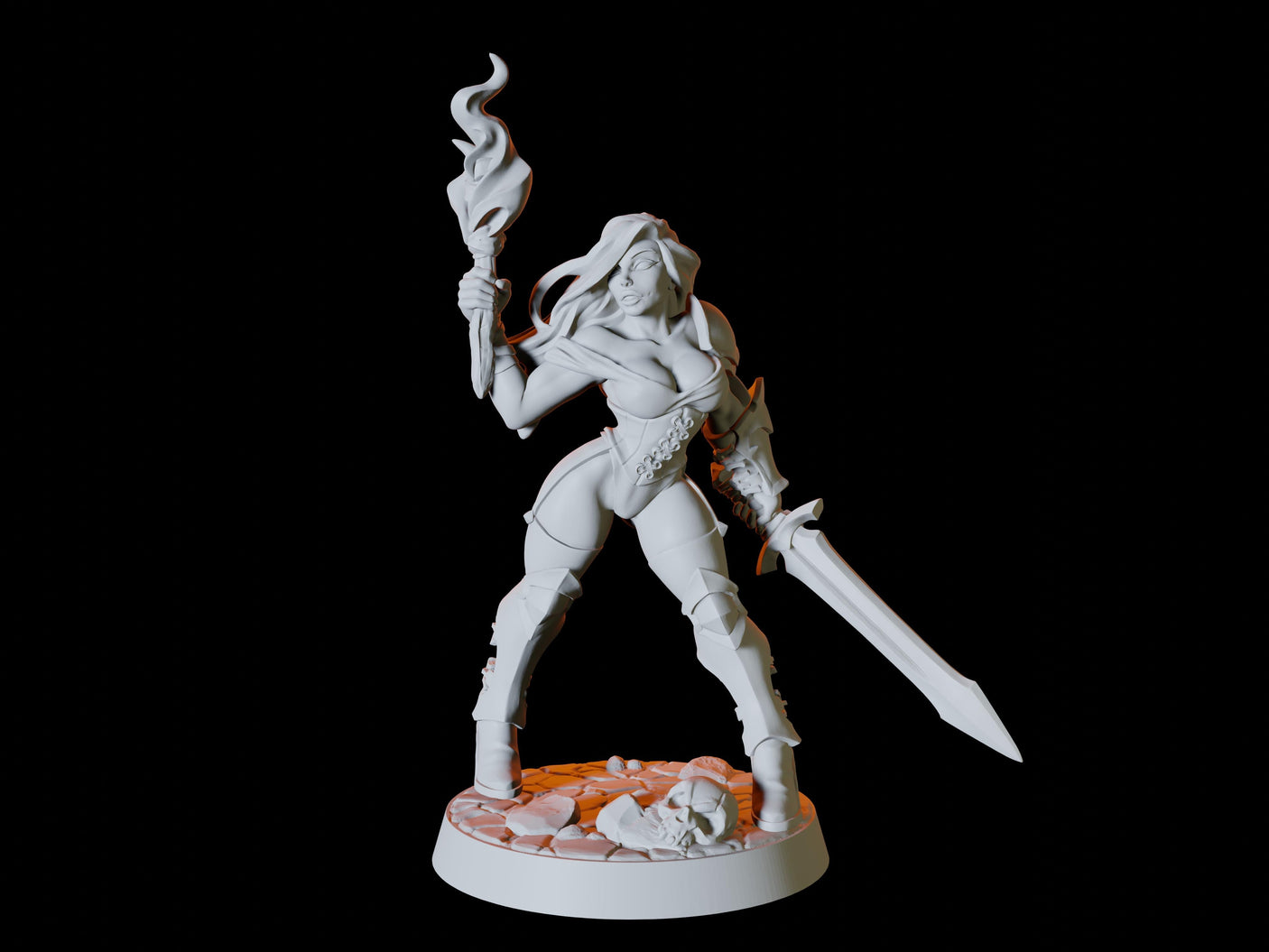 Human Adventurer Pinup Miniature for Dungeons and Dragons, Pathfinder or other TTRPGs
