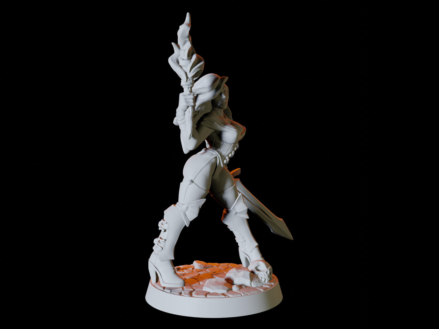 Human Adventurer Pinup Miniature for Dungeons and Dragons, Pathfinder or other TTRPGs