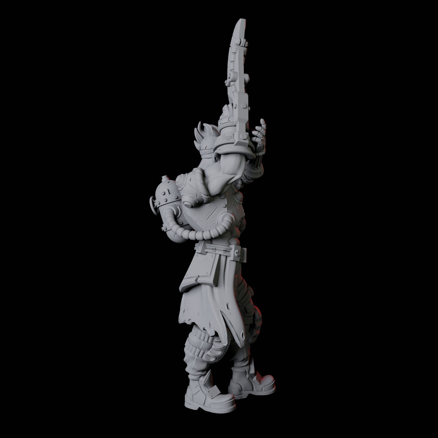 Human Cyborg A Miniature for Dungeons and Dragons, Pathfinder or other TTRPGs