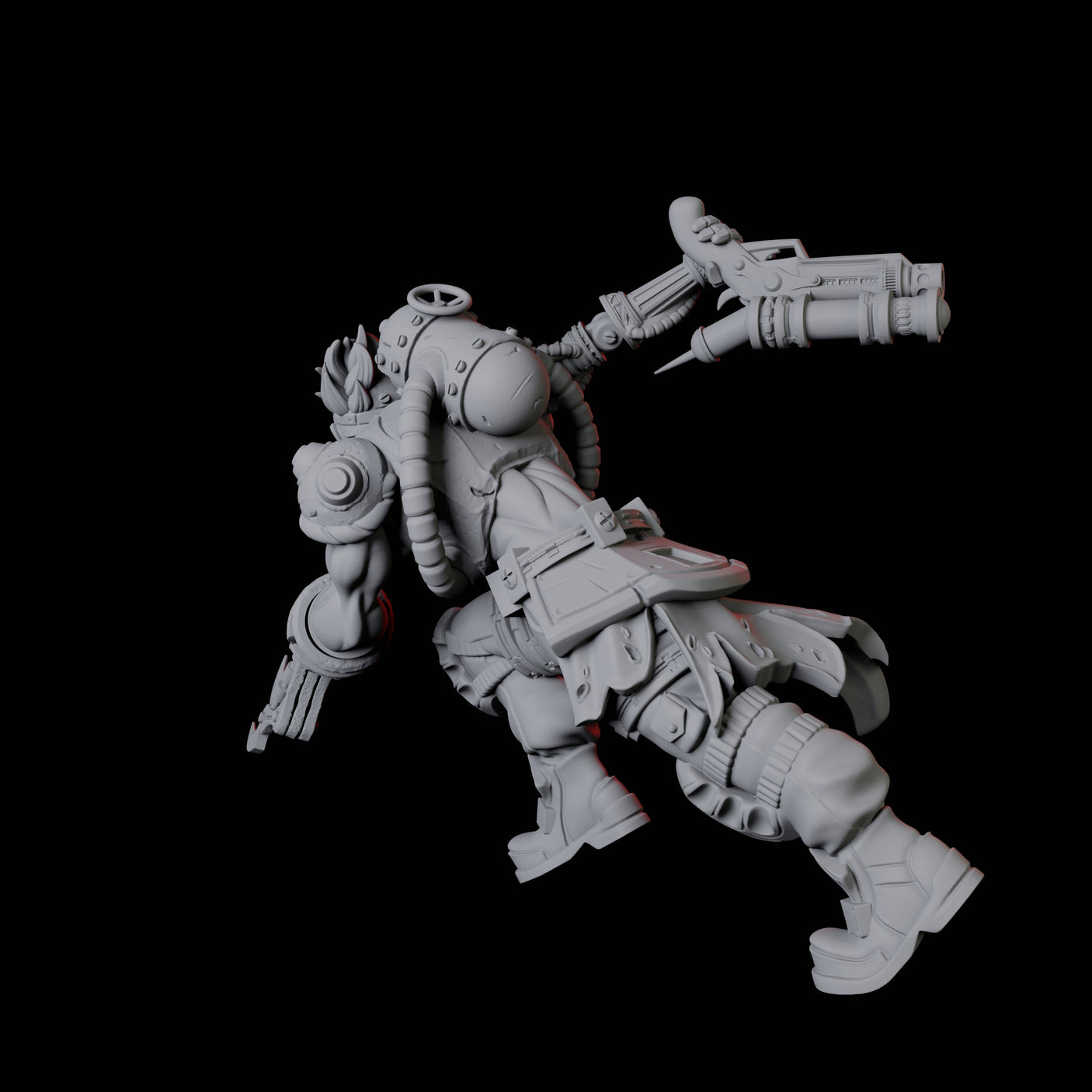 Human Cyborg B Miniature for Dungeons and Dragons, Pathfinder or other TTRPGs