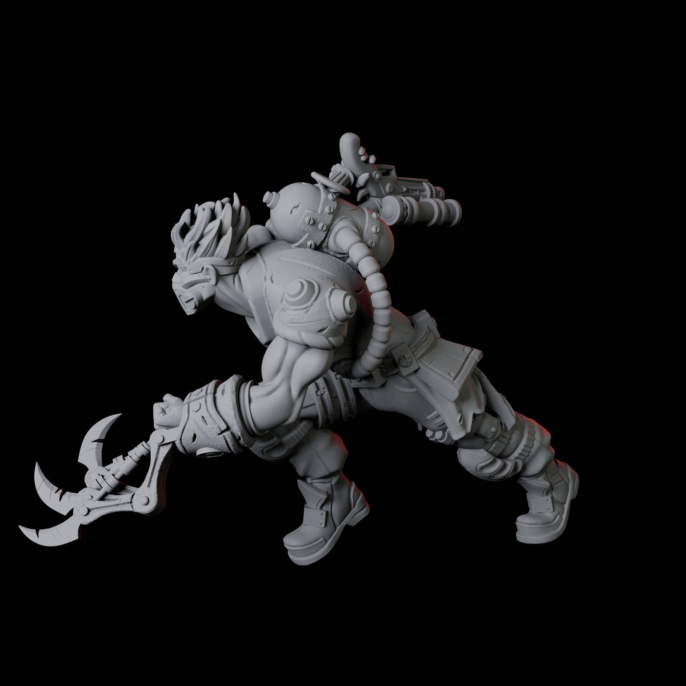 Human Cyborg B Miniature for Dungeons and Dragons, Pathfinder or other TTRPGs