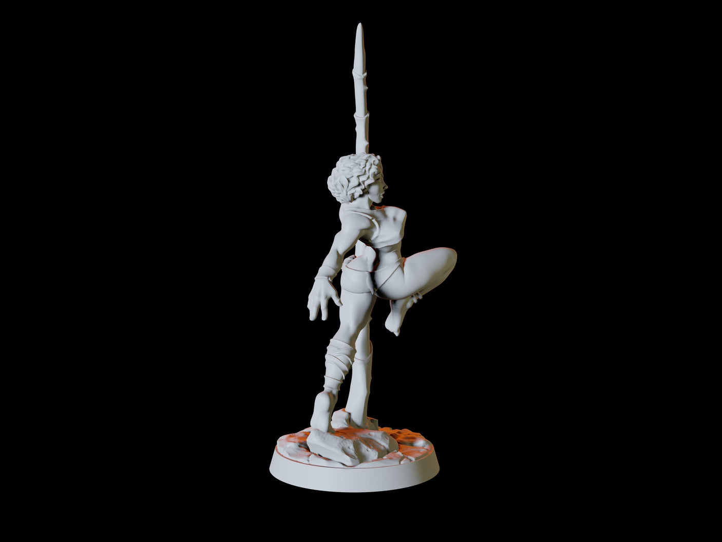 Human Wasteland Pinup Miniature for Dungeons and Dragons, Pathfinder or other TTRPGs