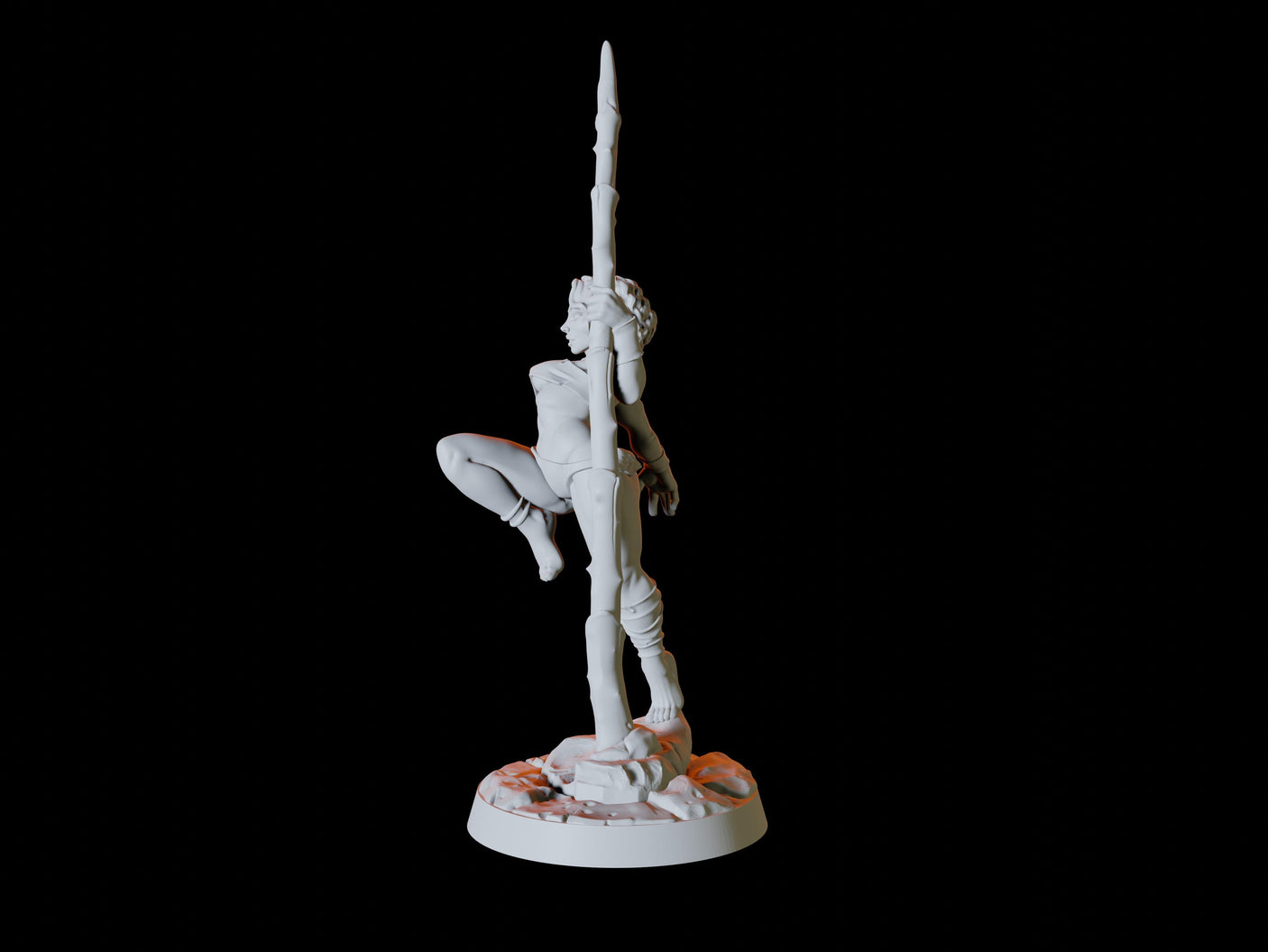 Human Wasteland Pinup Miniature for Dungeons and Dragons, Pathfinder or other TTRPGs