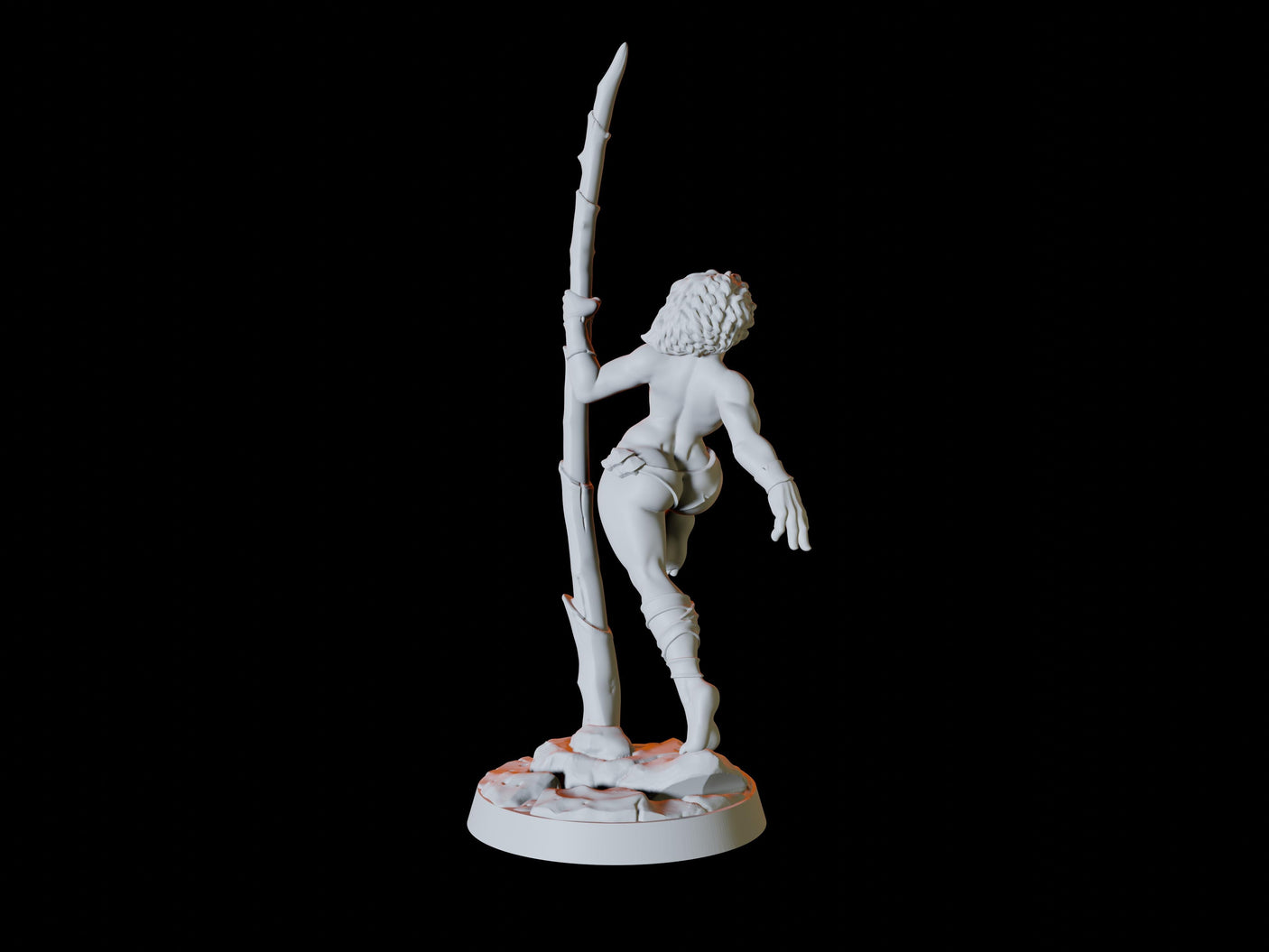 Human Wasteland Pinup Miniature for Dungeons and Dragons, Pathfinder or other TTRPGs