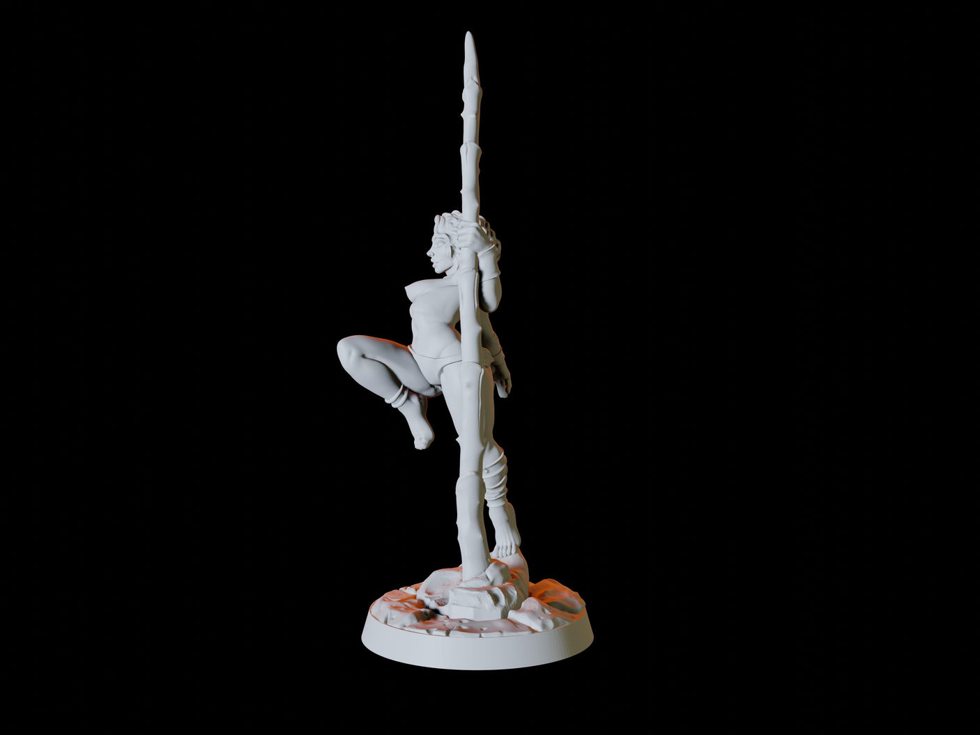 Human Wasteland Pinup Miniature for Dungeons and Dragons, Pathfinder or other TTRPGs