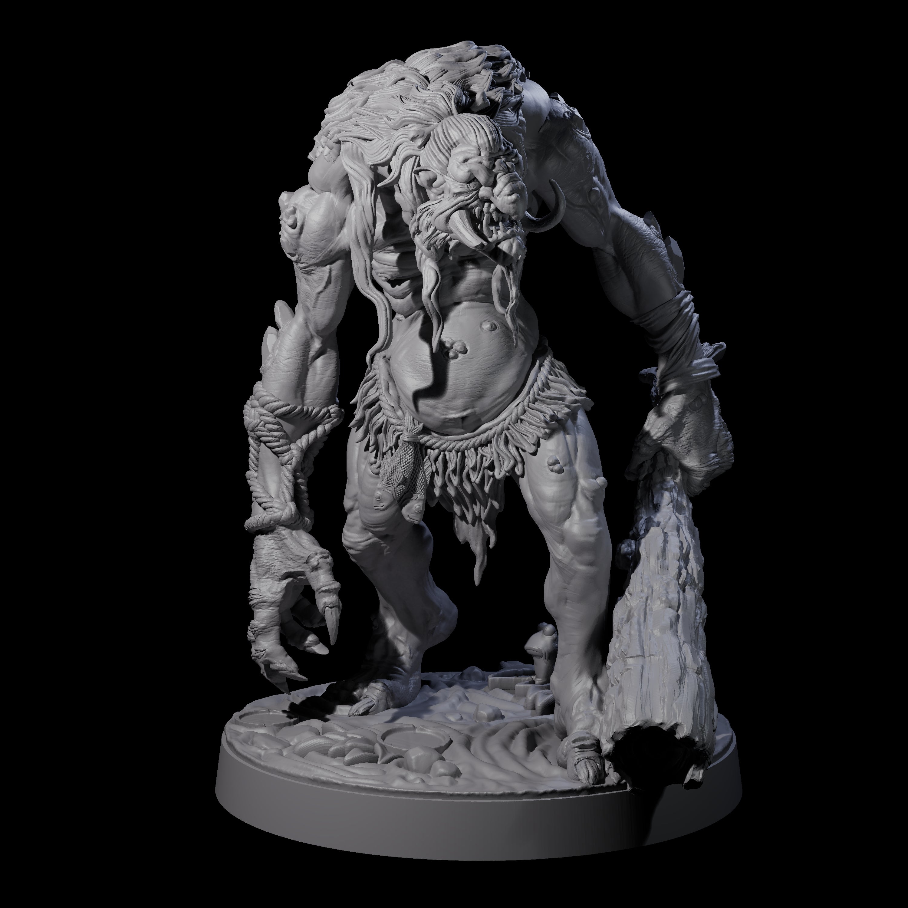 Hunch Back Troll A Miniature for Dungeons and Dragons, Pathfinder or other TTRPGs