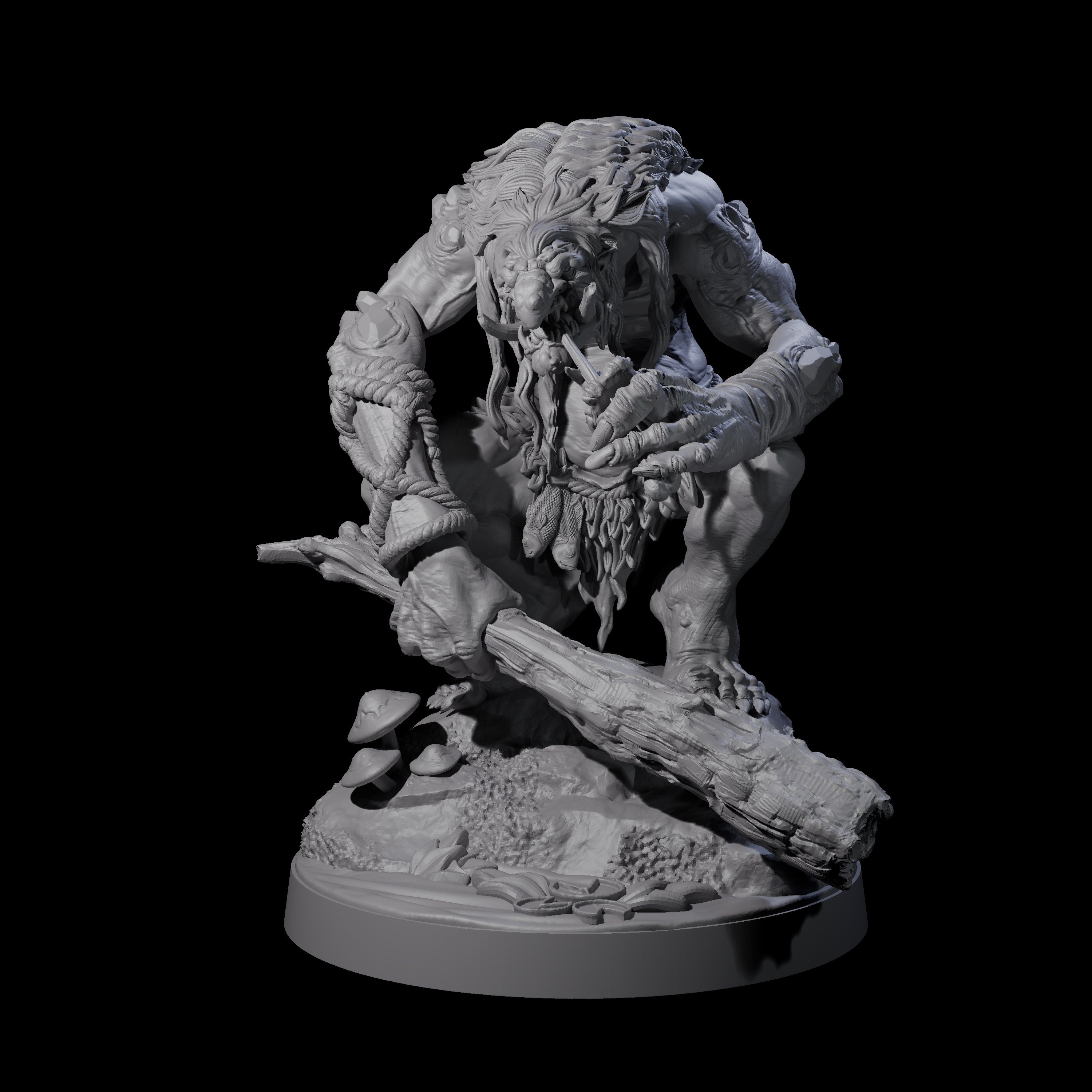 Hunch Back Troll B Miniature for Dungeons and Dragons, Pathfinder or other TTRPGs